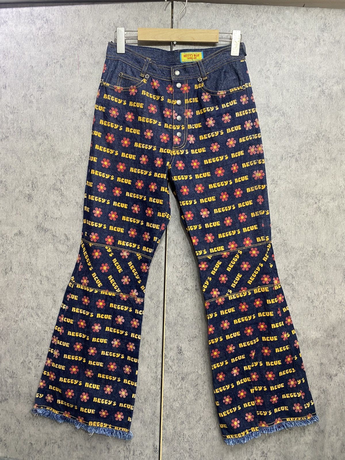 Angel Blue Y2K Betty's Blue Shinji Abe flared full print Size 28" / US 6 / IT 42 - 1 Thumbnail