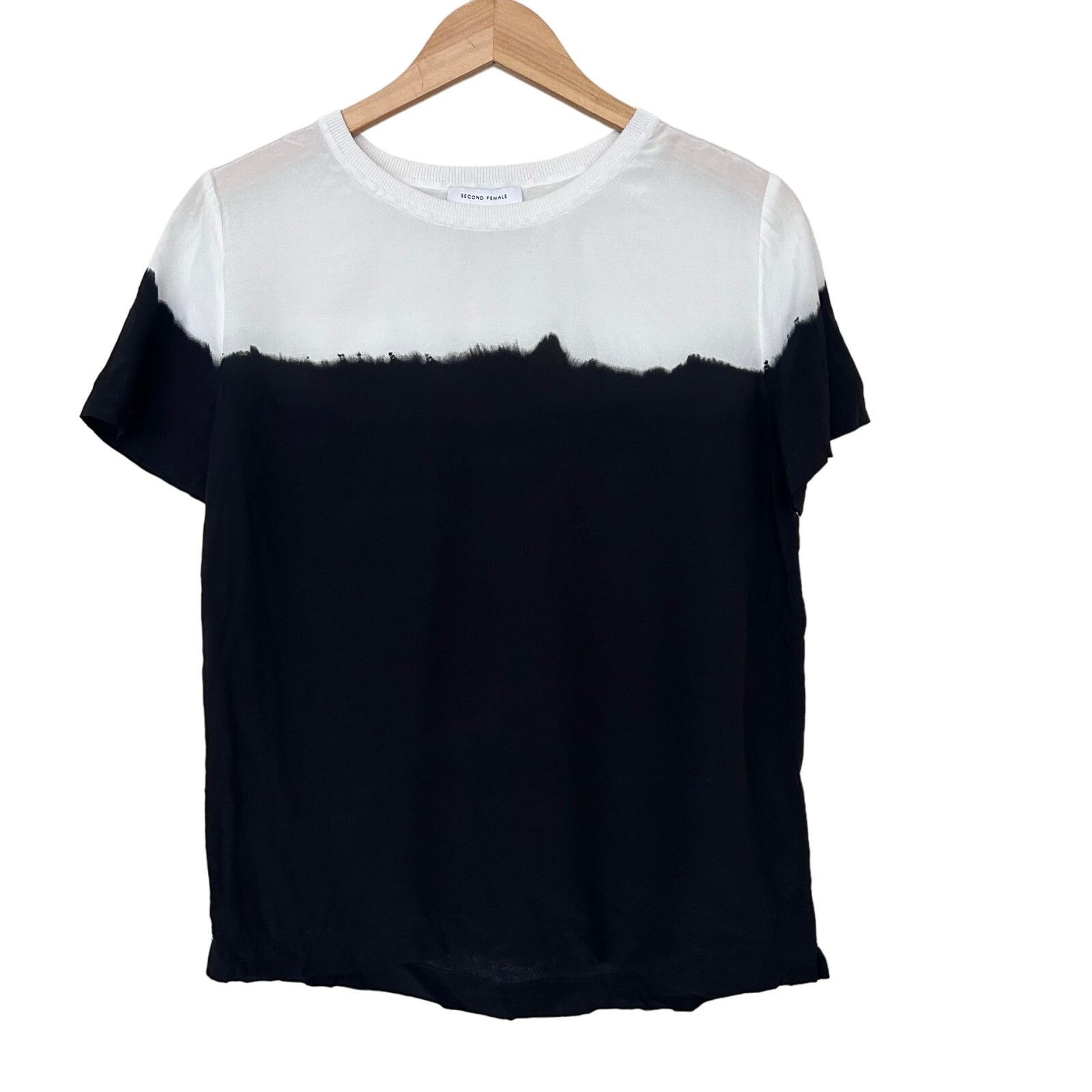 Other Second Female Elina Tee White Black Ombre T Shirt Sz S Size S / US 4 / IT 40 - 1 Thumbnail