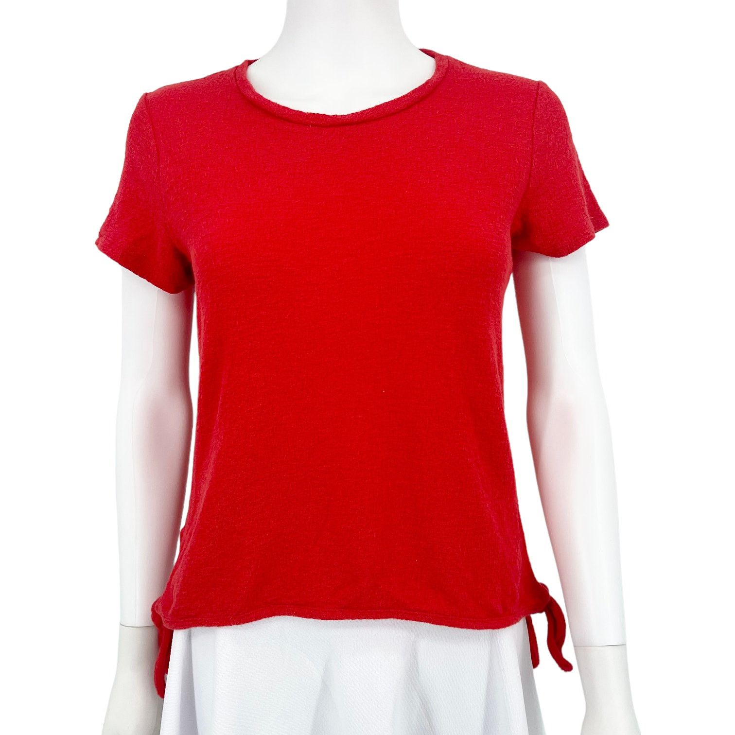 Madewell Madewell Small Texture & Thread Modern Side-Tie Top Red Size S / US 4 / IT 40 - 4 Thumbnail
