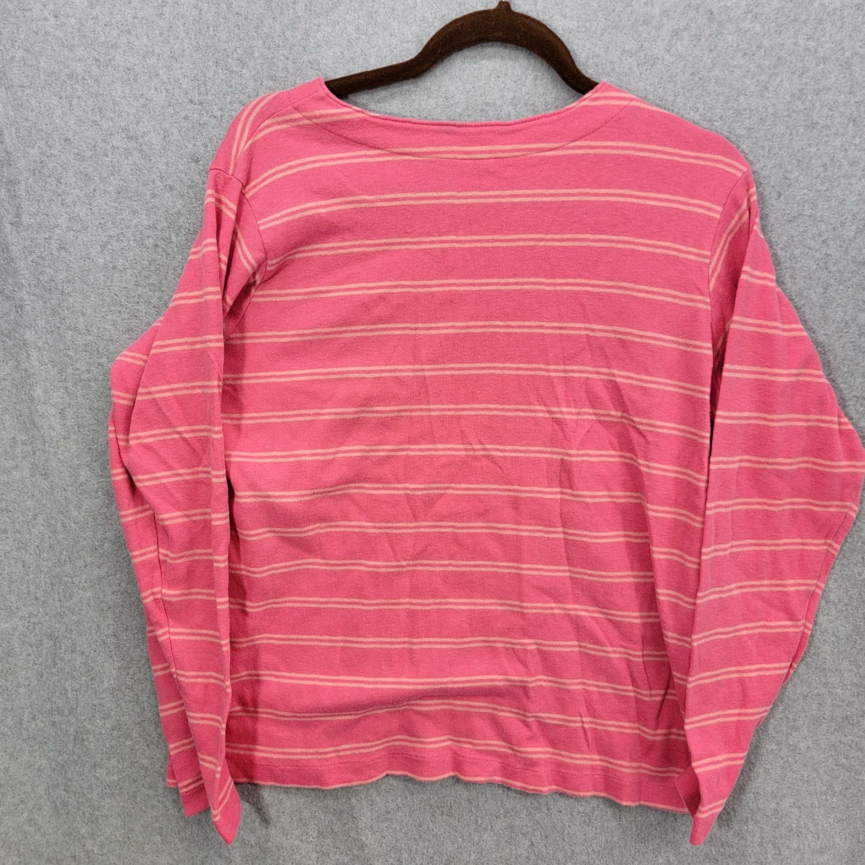 Vintage VINTAGE LL Bean shirt Womens XL Pink Striped Long Sleeve Crew Neck Size XL / US 12-14 / IT 48-50 - 4 Thumbnail