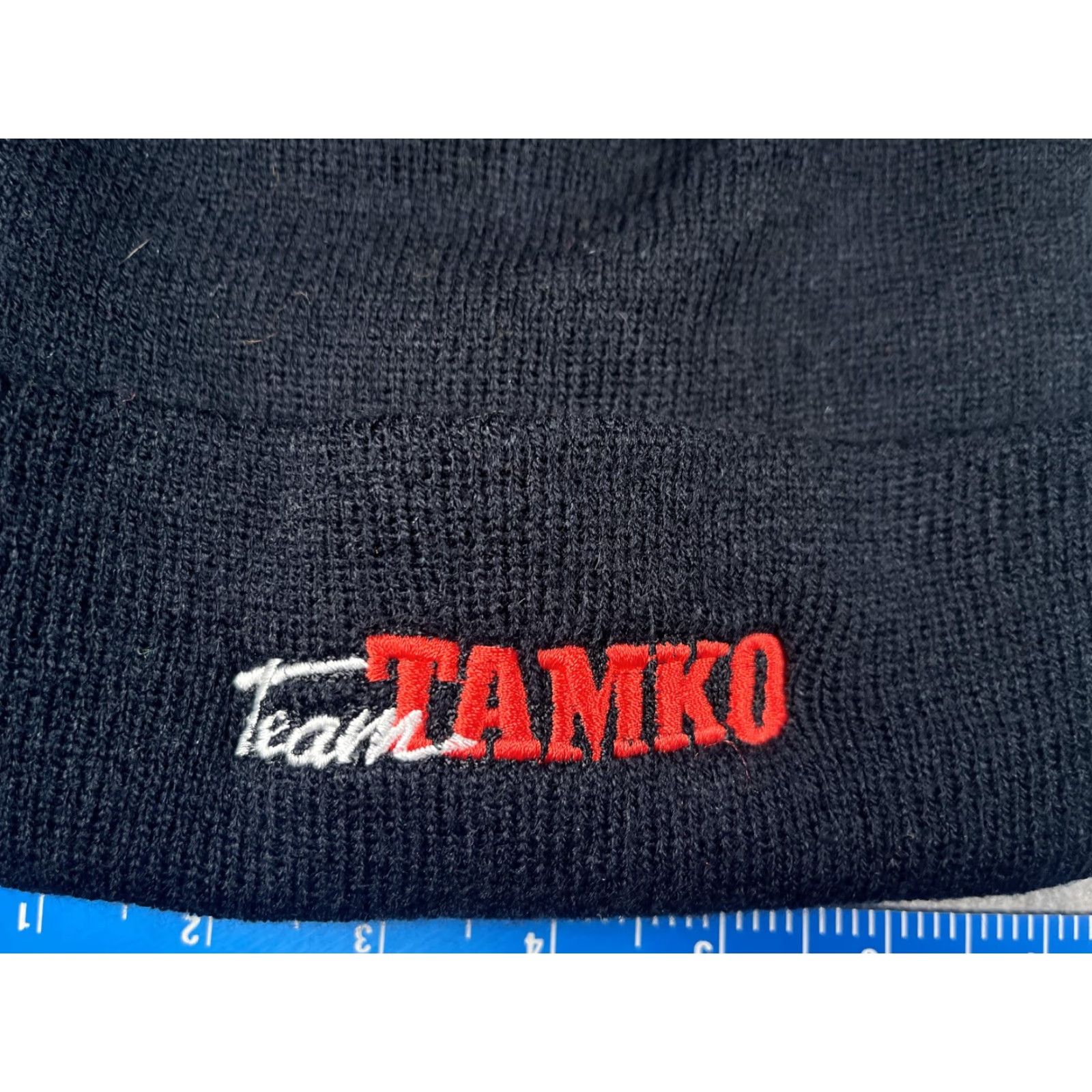 OAMC AMC Hat Beanie Mens One Size Black Knit Team TAMKO Logo Workwear Winter Stretch Size ONE SIZE - 2 Thumbnail