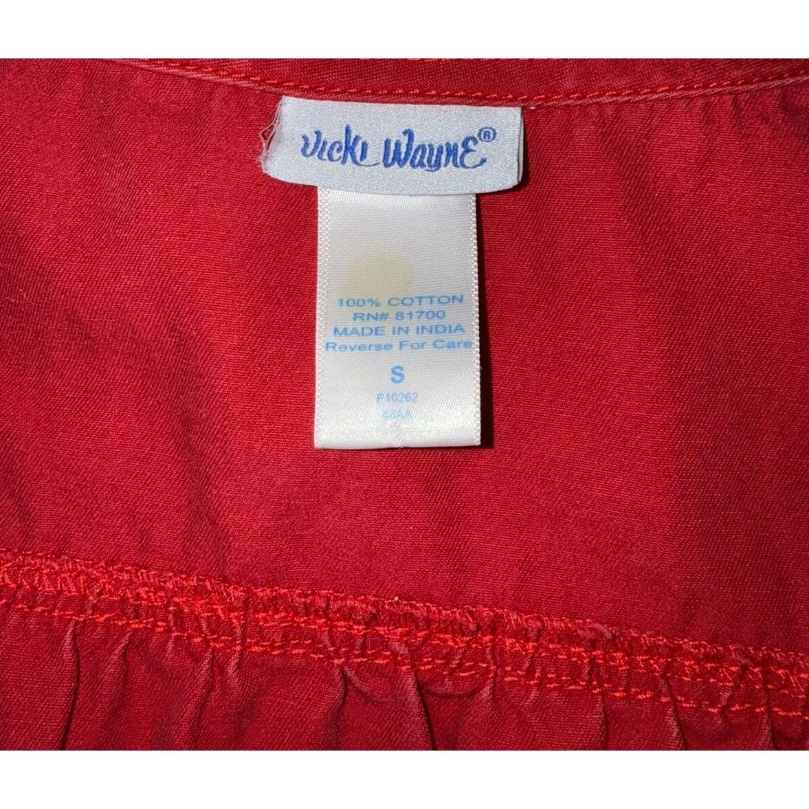 Vintage True Vintage 90s Vicki Wayne Red Denim Dress Size Small Size S / US 4 / IT 40 - 6 Thumbnail