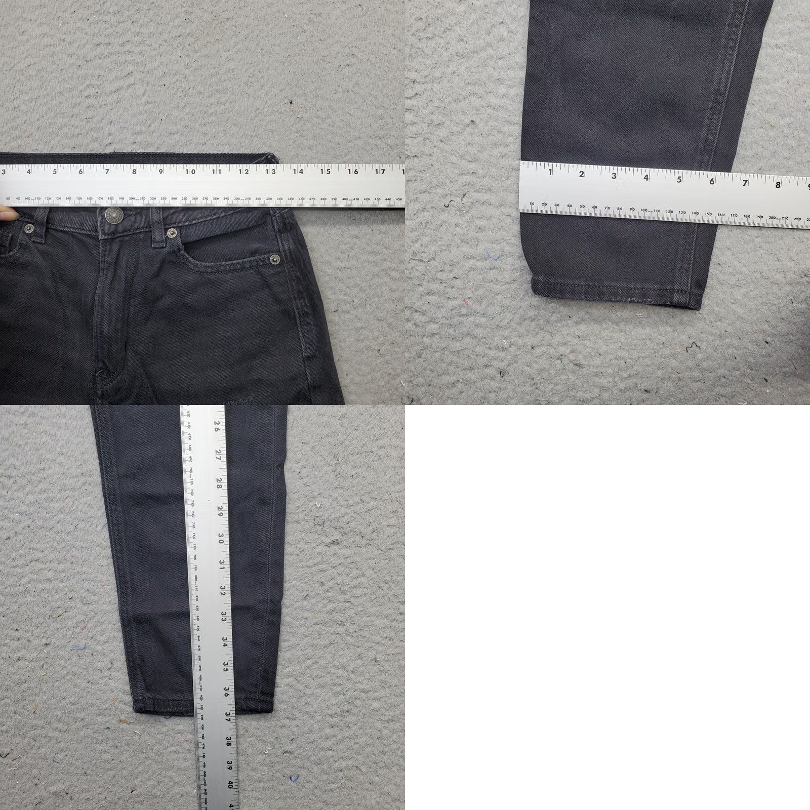 American Eagle Outfitters American Eagle Jeans Womens 0 Black Denim Distressed Dark Wash Casual Skinny Leg Jeans Size 25" / US 0 / IT 36 - 8 Thumbnail