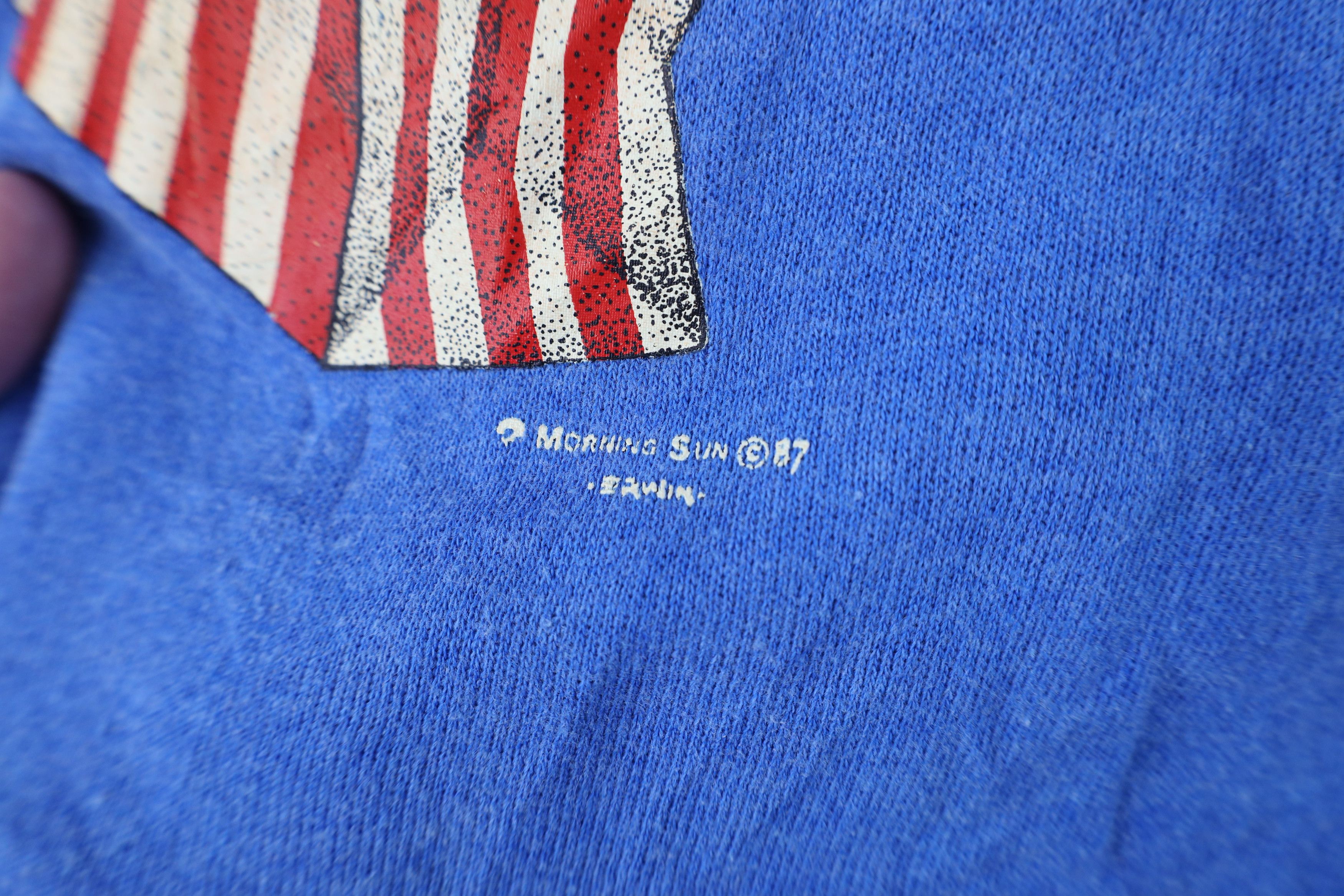 Vintage Vintage 80s Streetwear Popcorn Collared Sweatshirt Blue USA Size L / US 10 / IT 46 - 4 Thumbnail