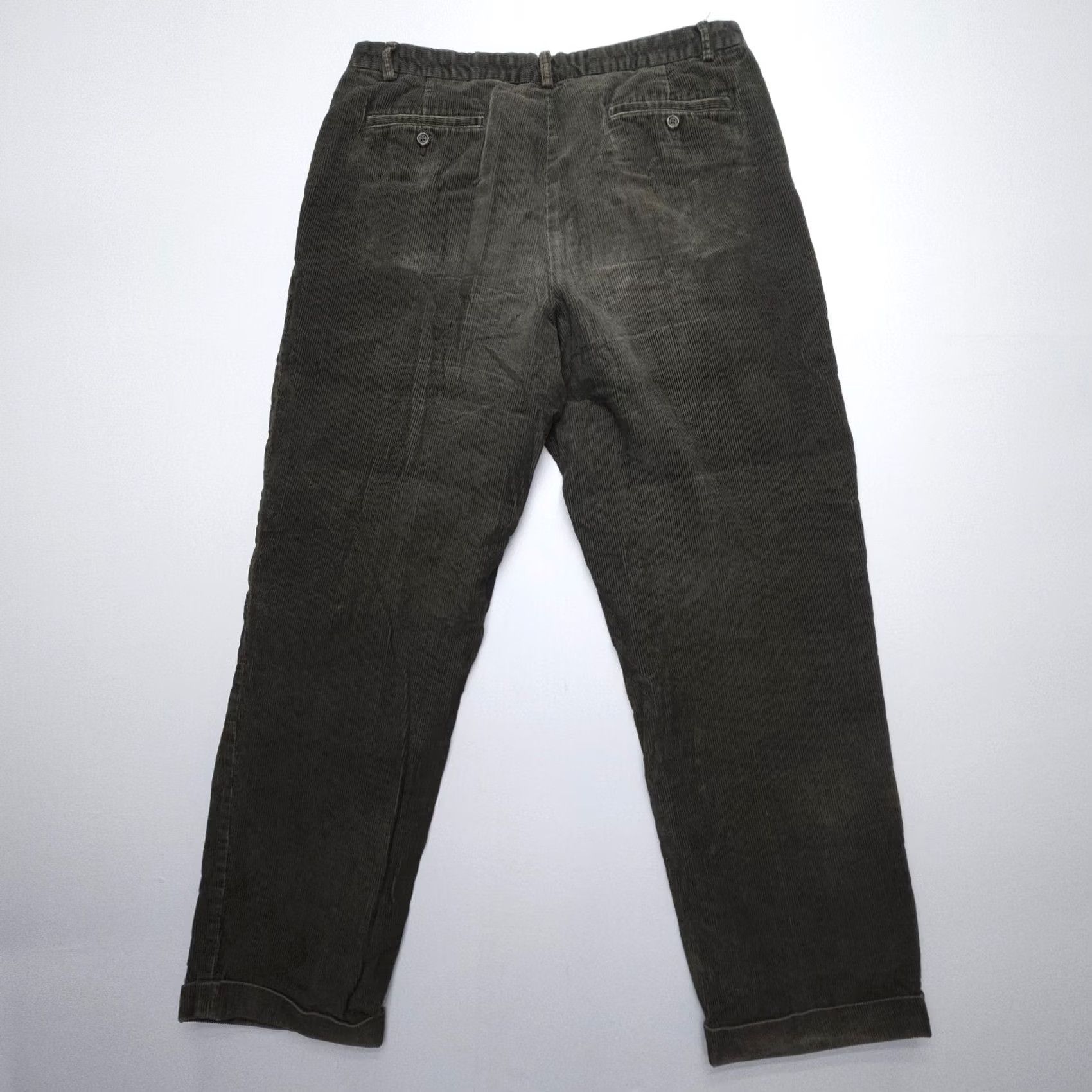 Eddie Bauer Vintage Eddie Bauer Pleated Corduroy Pants Mens 36 x 32 Green Gorp 2000's Size US 36 / EU 52 - 3 Thumbnail