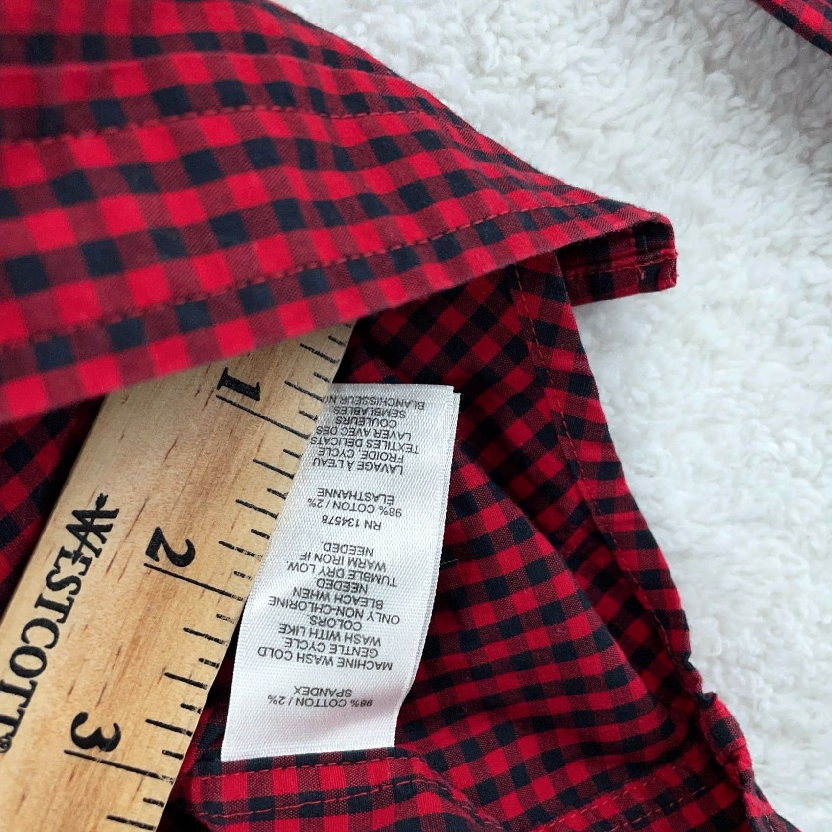Vineyard Vines Vineyard Vines Tucker Shirt Mens M Ruby Red Black Gingham Collared Button Up Shirt - Red/Black, Cotton Spandex, Long Sleeve, Regular Fit Size US M / EU 48-50 / 2 - 5 Thumbnail