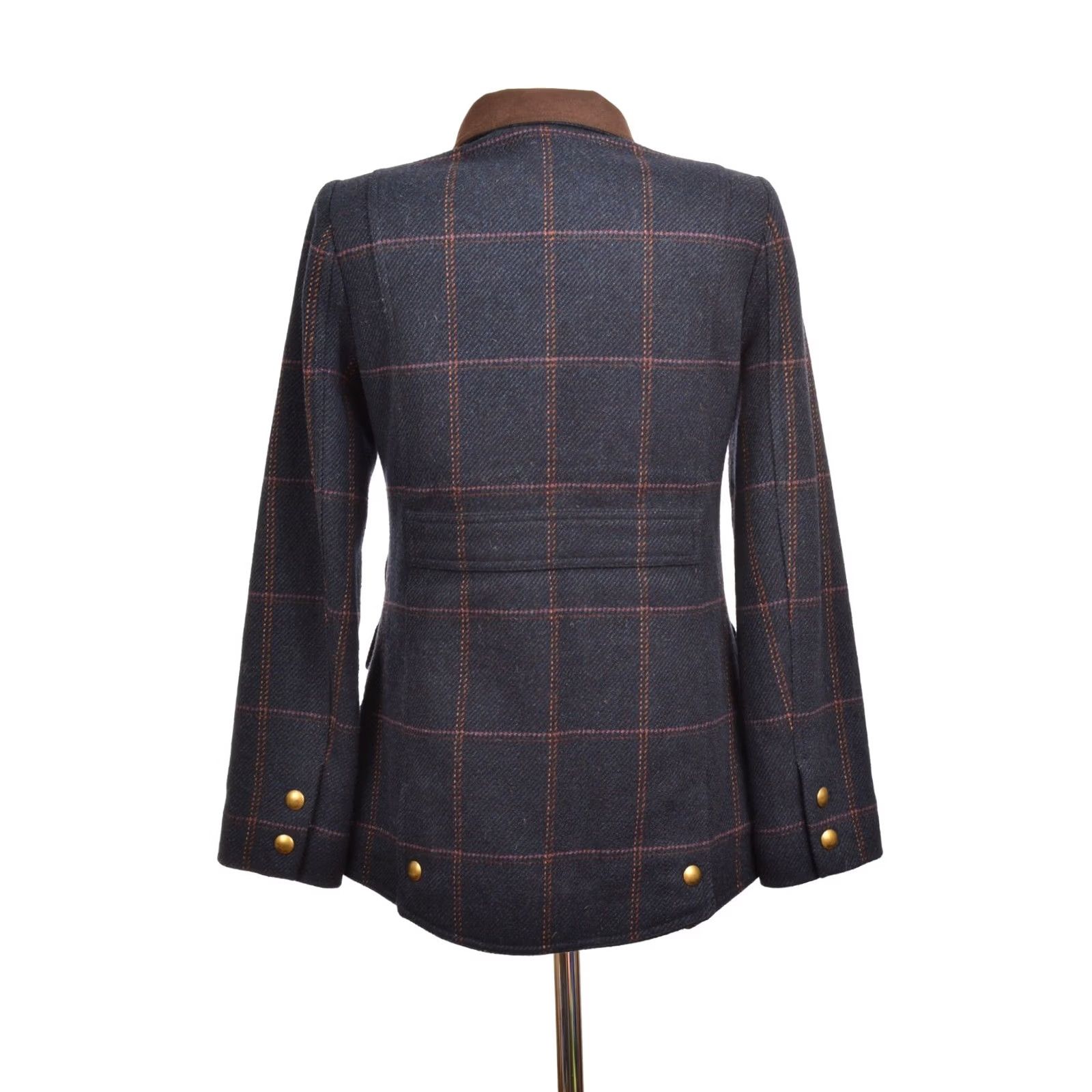 Vintage Joules Tweed Field Jacket Coat XS Women Navy / Blue Wool Coat, Pea Style, DDP, 123997 Size XS / US 0-2 / IT 36-38 - 5 Thumbnail
