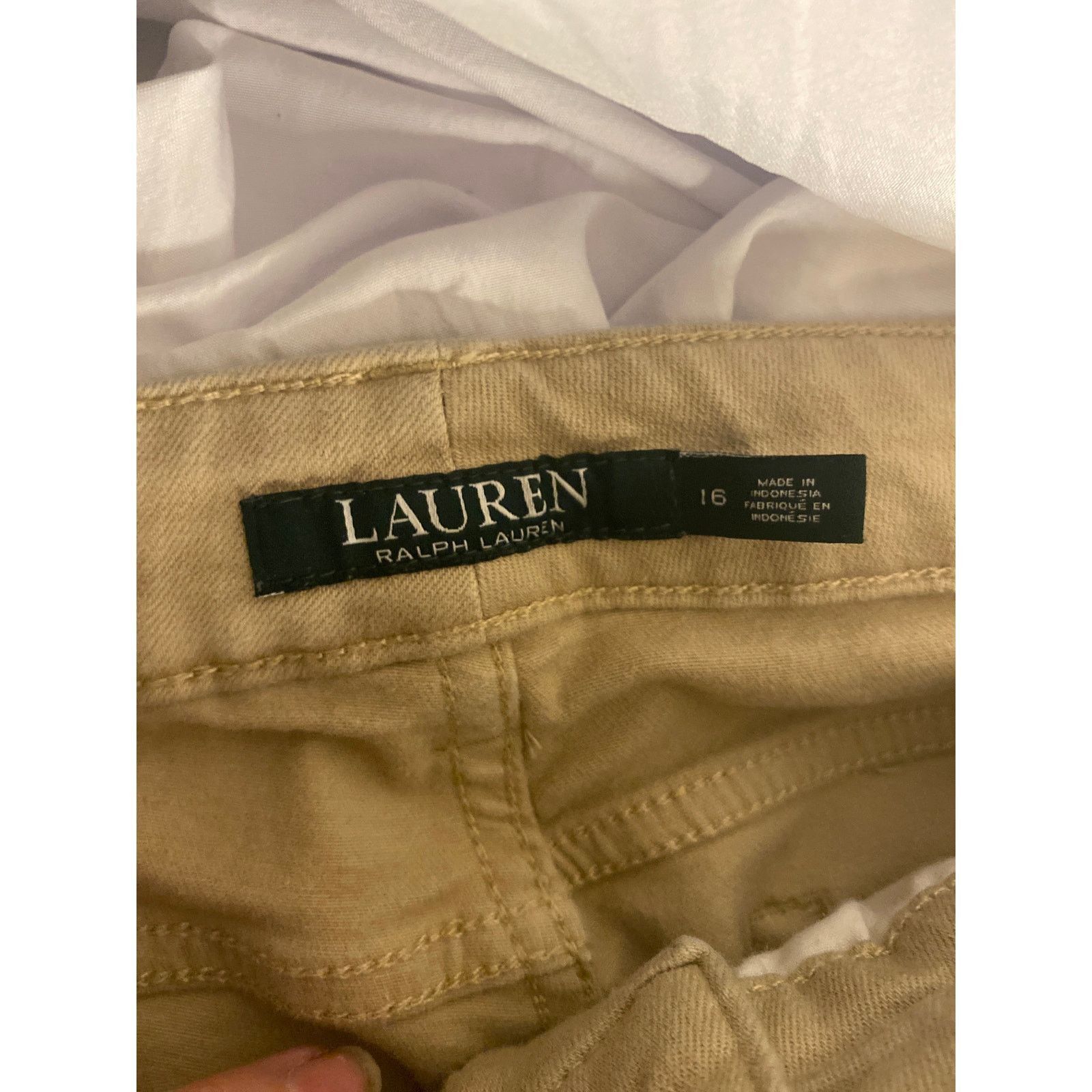 Lauren Ralph Lauren Classic Minimalist Neutral Khaki Skinny Ankle Ralph Lauren Size 38" / US 16 / IT 52 - 3 Thumbnail