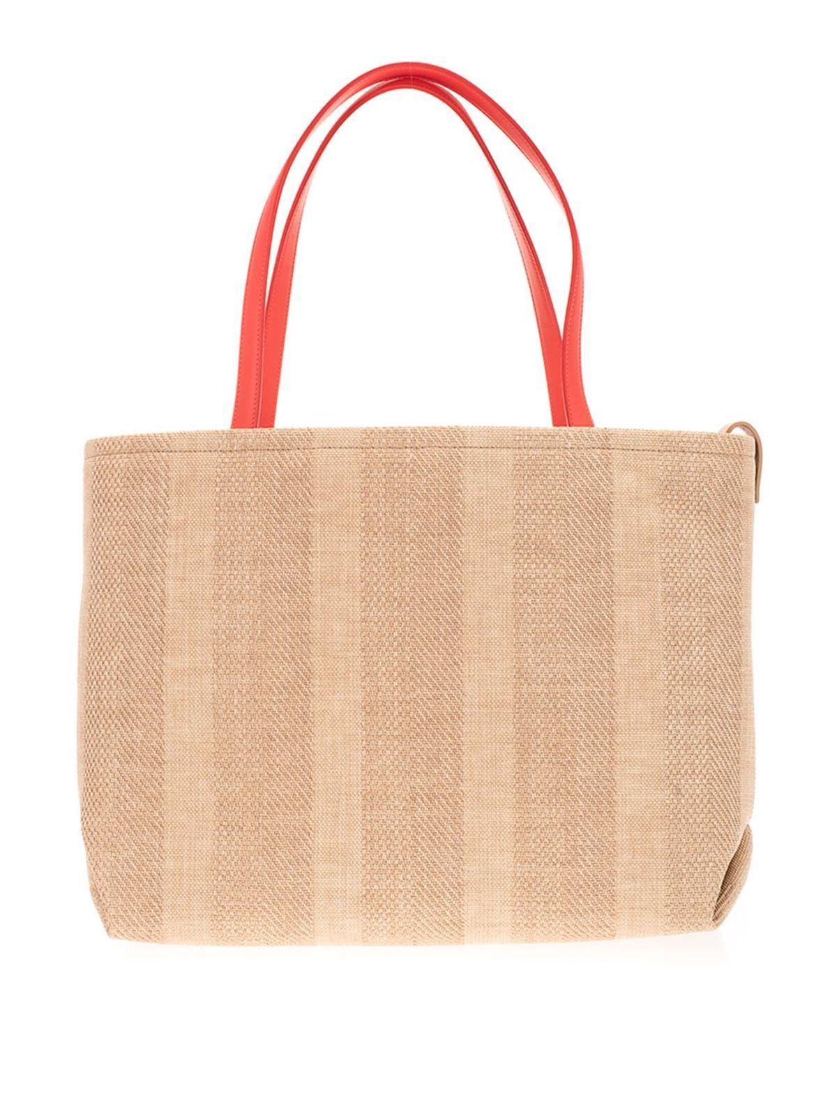 Loro Piana o1srvl11e0924 Size: / OS Tote Bag in Beige/Red Size ONE SIZE - 3 Thumbnail