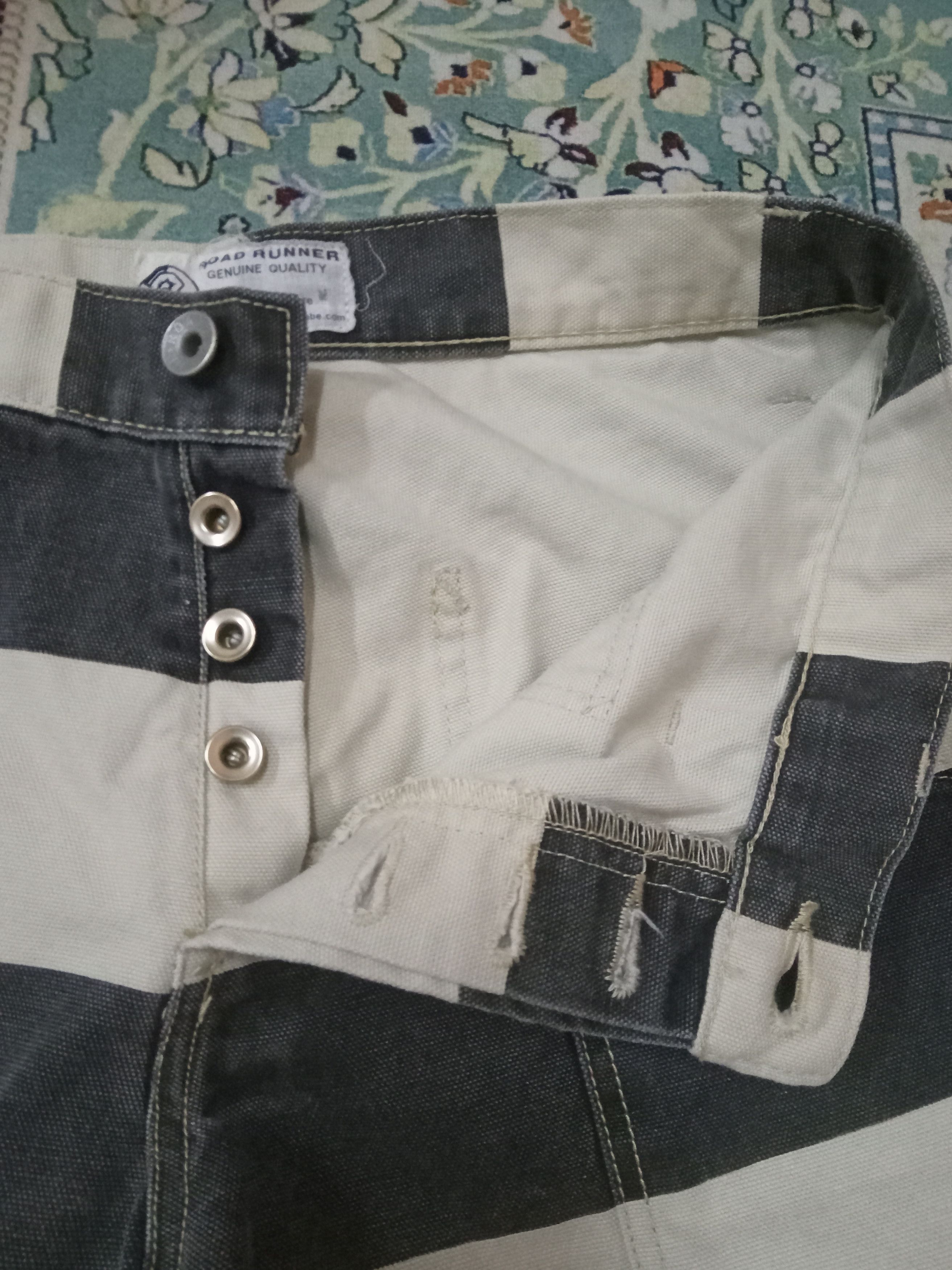 Japanese Brand Road Runner Duck Canvas Prisoner Stripe Rare Pants Size US 31 - 5 Thumbnail