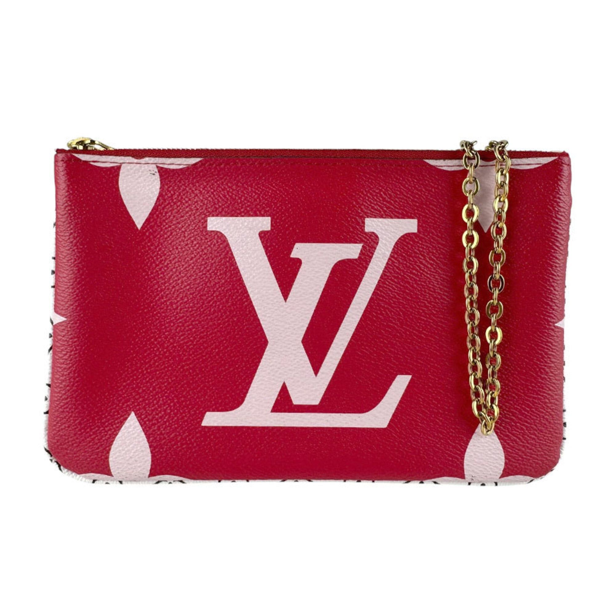 Louis Vuitton Louis Vuitton Shoulder Bag Monogram Giant Pochette Double Zip Red Pink Women's M67561 z9618 Size ONE SIZE - 1 Thumbnail