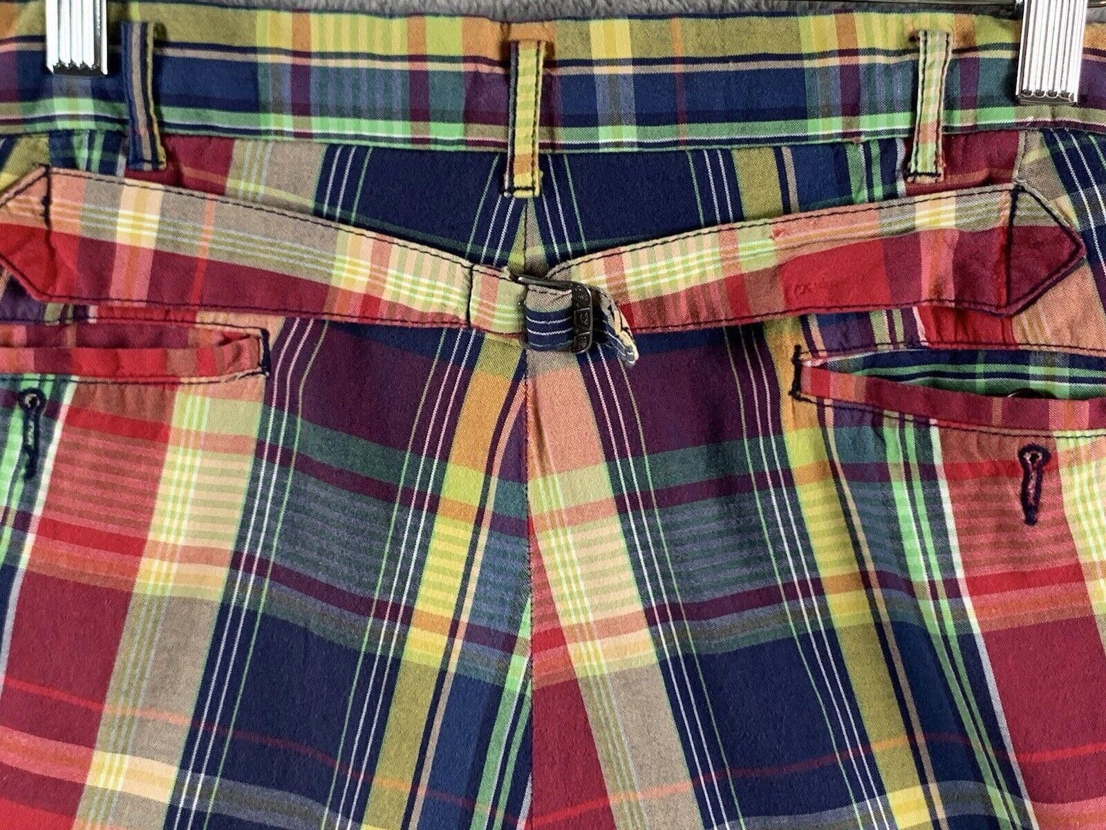Polo Ralph Lauren Vtg Polo Ralph Lauren Men’s Belt-back Madras Cargo Shorts Size US 35 - 3 Thumbnail