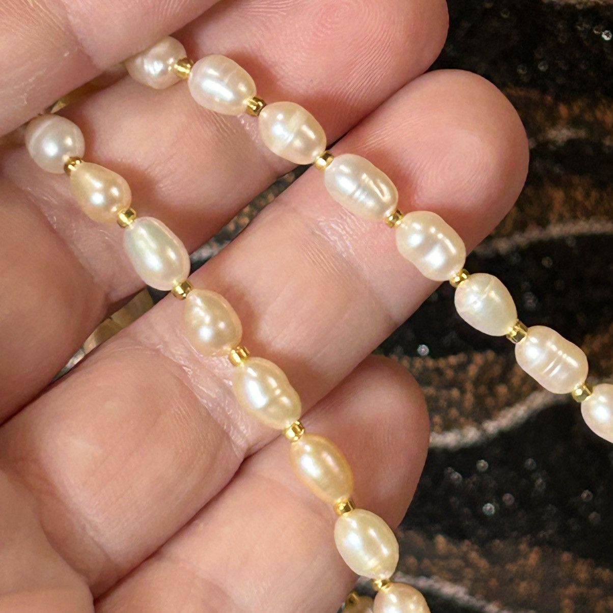 Handmade Handcrafted elegant genuine fresh water pearl necklace Size ONE SIZE - 6 Thumbnail