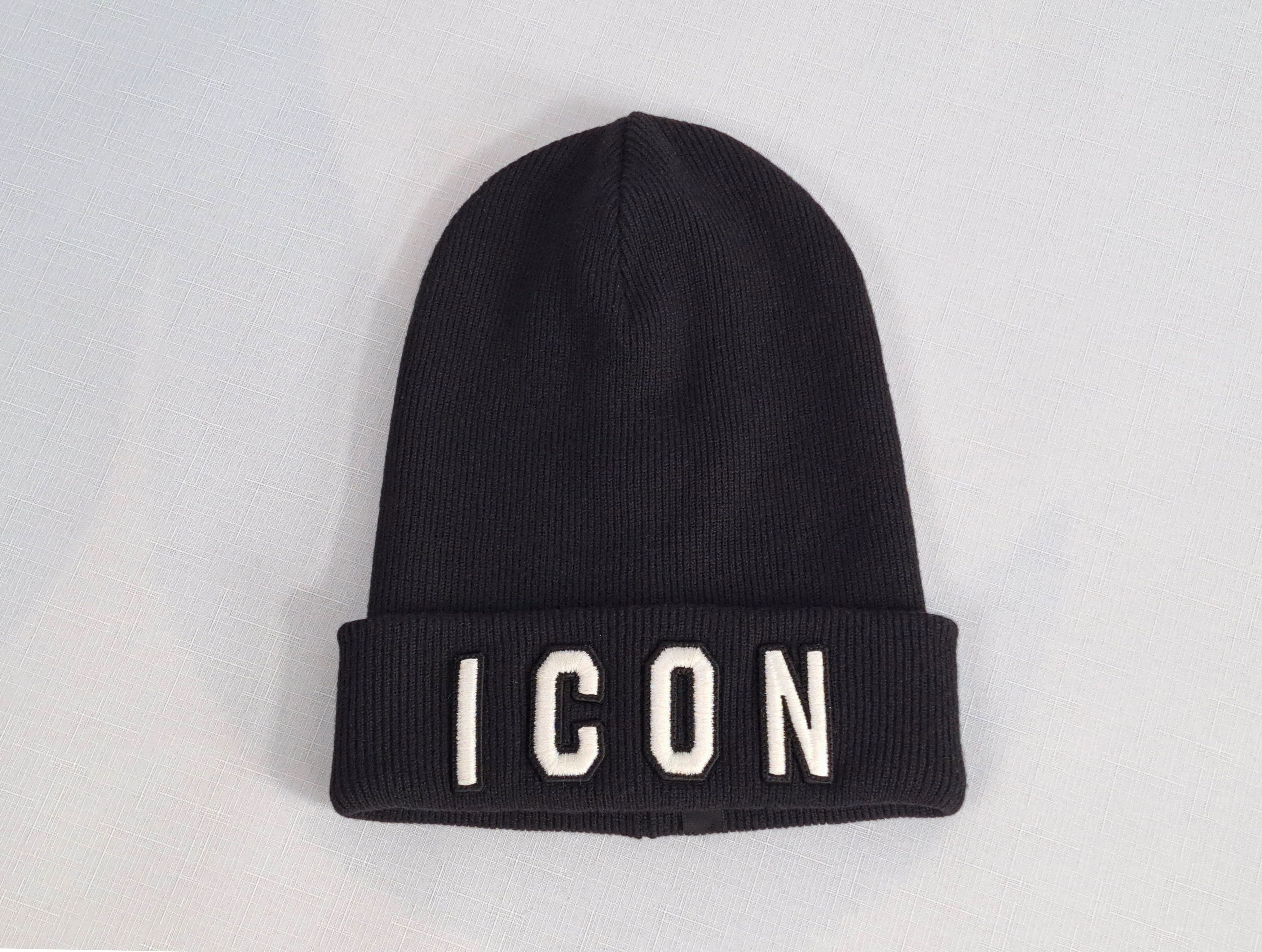 Dsquared2 Dsquared2 Icon beanie wool hat black/white. Size ONE SIZE - 2 Thumbnail