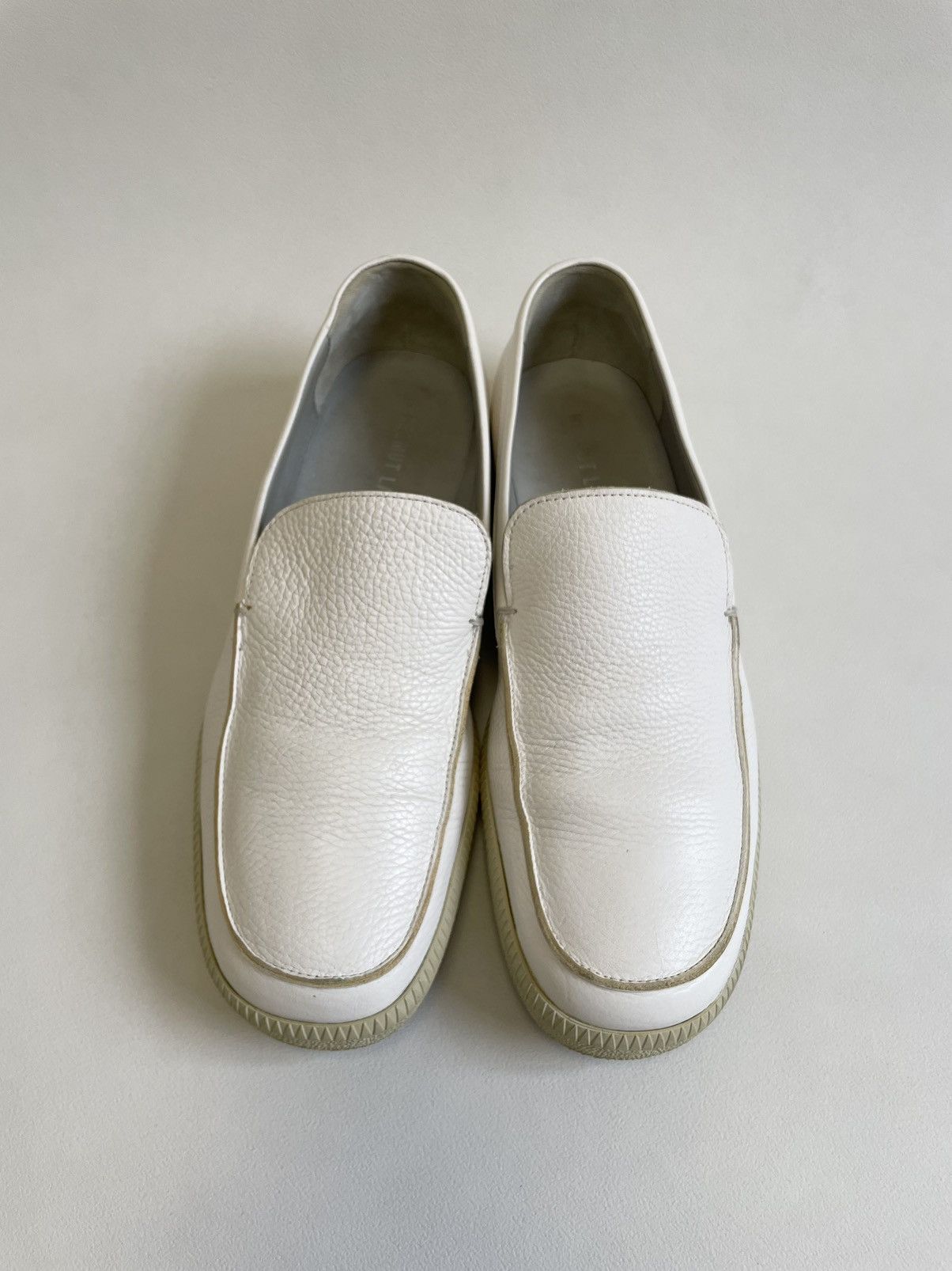 Helmut Lang OG Square Toe White Leather Loafers Size US 11 / EU 44 - 15 Thumbnail