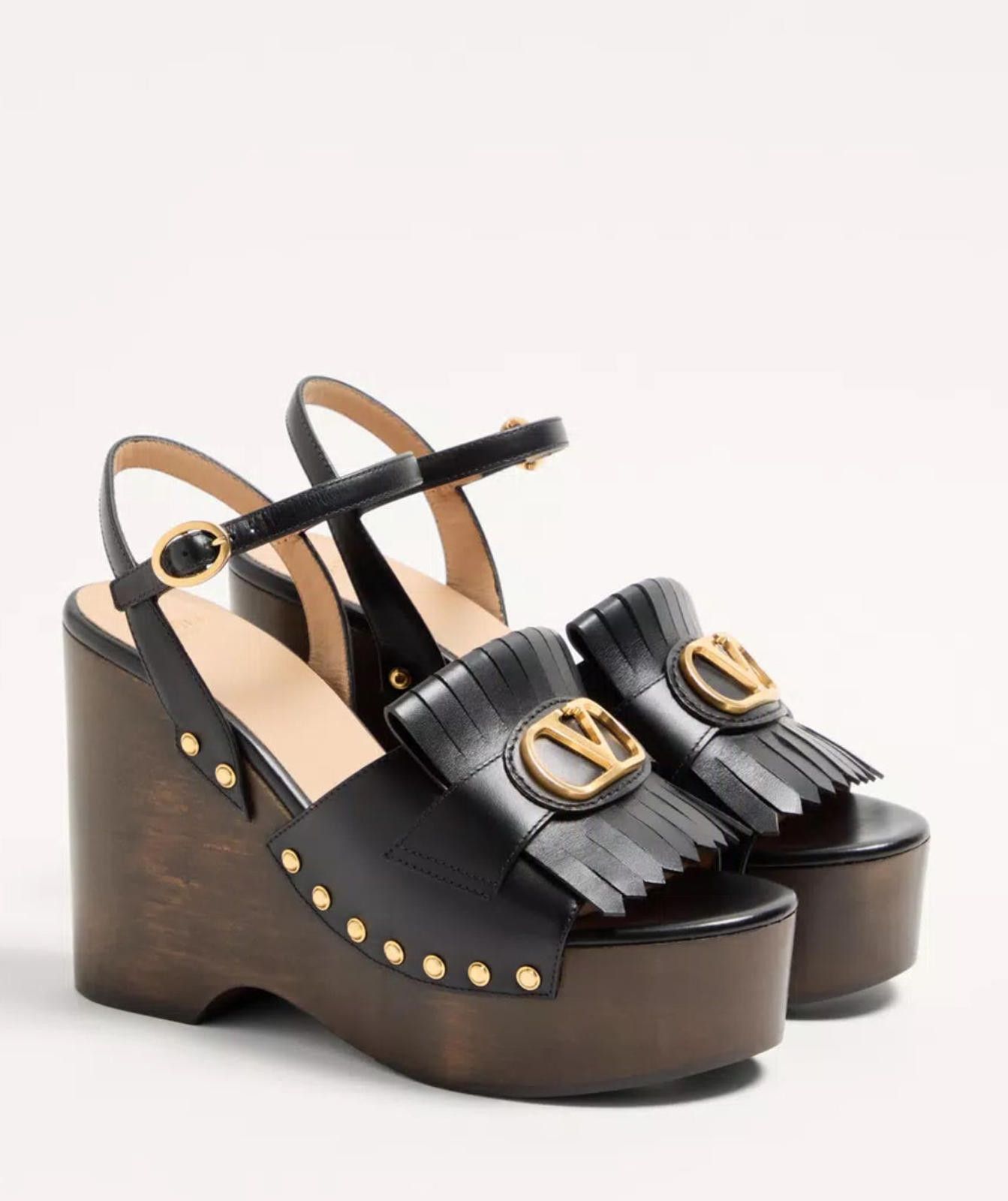Other Valentino V-Logo Signature Fringed Clog Sandal Size US 7.5 / IT 37.5 - 2 Thumbnail