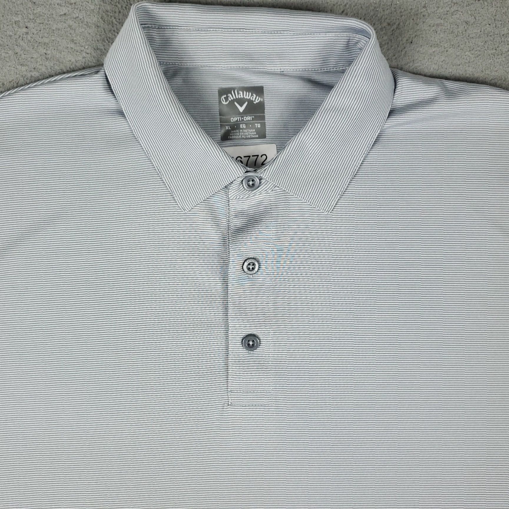 Callaway Callaway Polo Shirt Mens XL Size Gray Striped Opti Dri Fit Short Sleeve Golf Polo Shirt Callaway Gray Polyester Woven Fabric Breind? Size US XL / EU 56 / 4 - 2 Thumbnail
