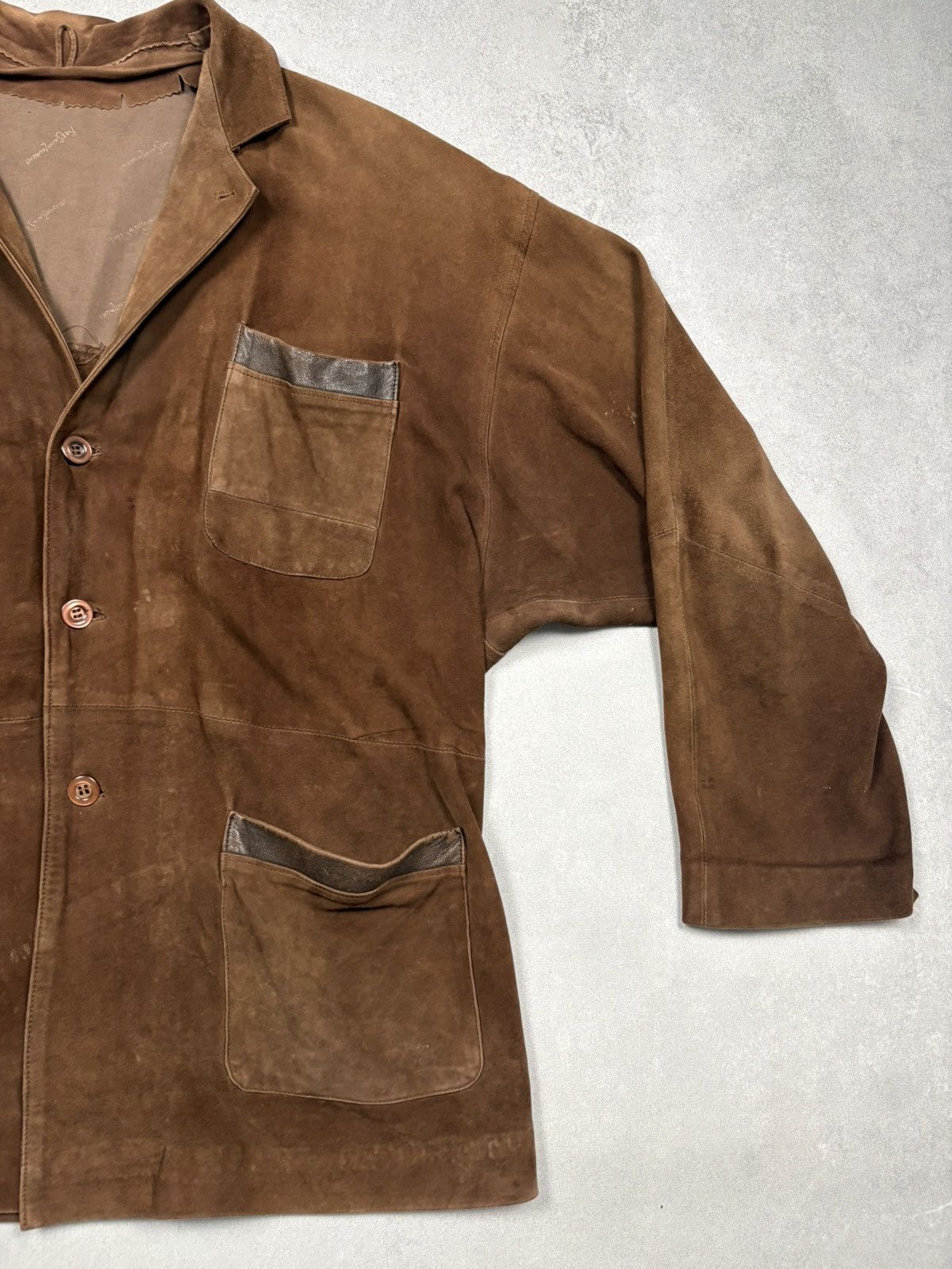 Yves Saint Laurent Yves Saint Laurent Archive 80s Suede Work Jacket YSL Vintage Size US XL / EU 56 / 4 - 5 Thumbnail