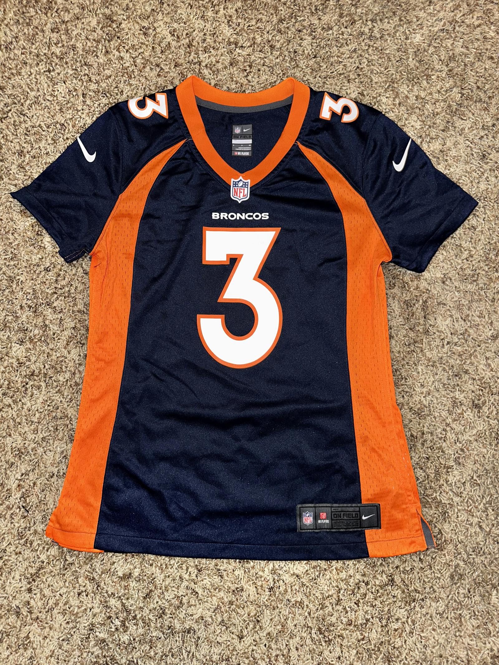 image of Russell Wilson Denver Broncos Nike Women Game Jersey - Navy in Blue (Size Small)