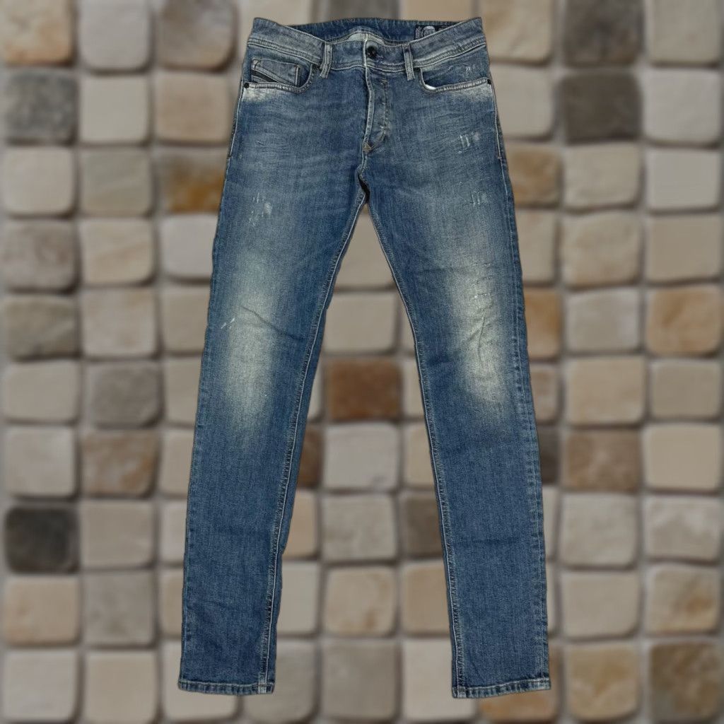 Diesel Sleenker Jeans Slim Skinny Mens 31 Blue Cotton Elastane Denim 30x33 Low Rise 5-Pocket City Preppy Vintage No