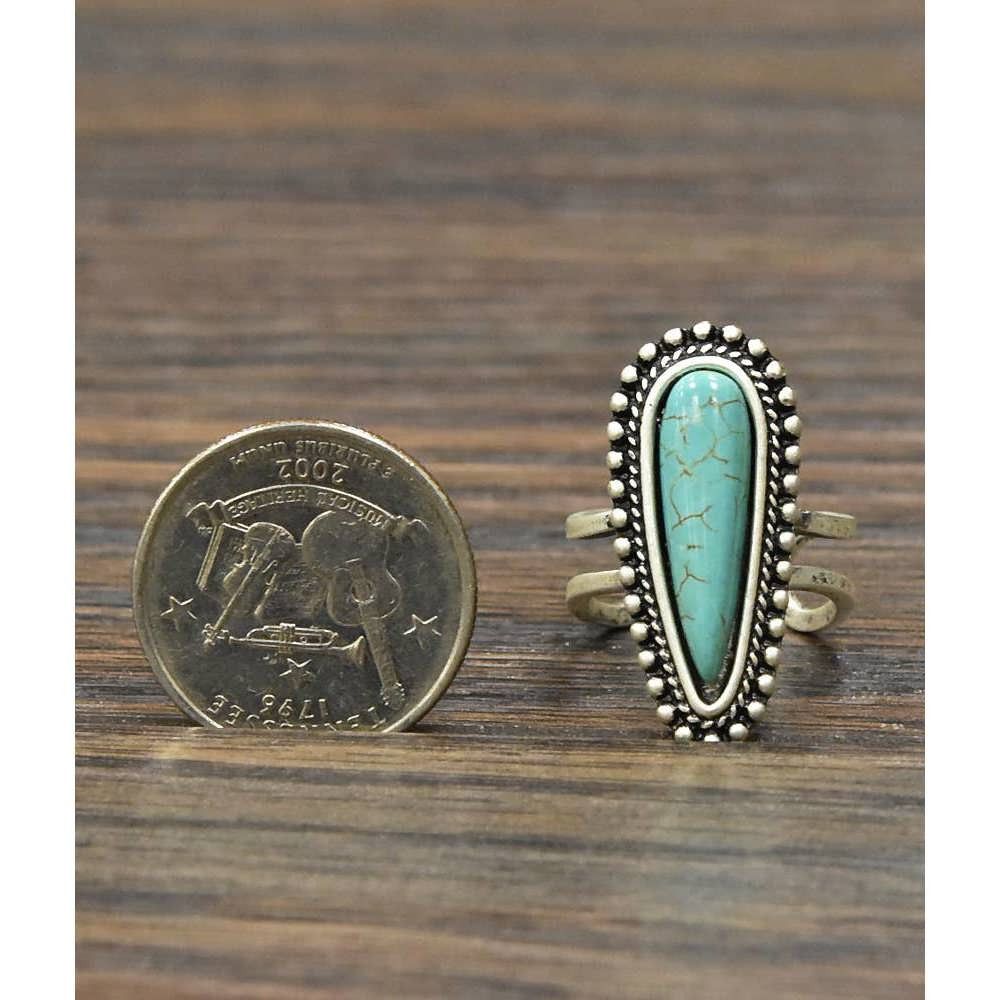 Other Turquoise Adjustable Statement Cuff Ring for Stylish Comfort Size ONE SIZE - 3 Thumbnail