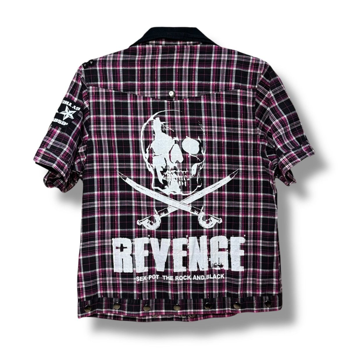 Sex Pot ReVeNGe Sex Pot Revenge Skull Patches Studded Punk Flannel Shirt Size US S / EU 44-46 / 1 - 1 Thumbnail
