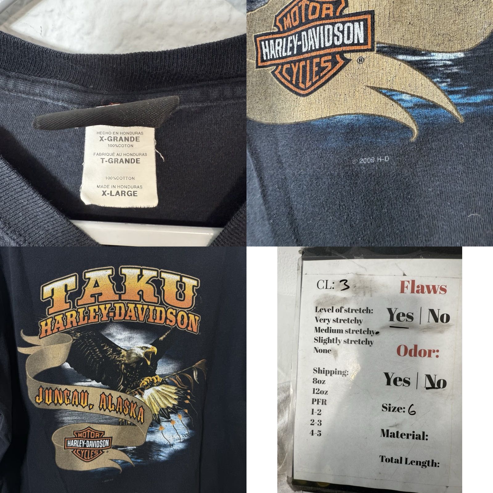 Harley Davidson Harley-Davidson Juneau T-Shirt Mens XL Black Eagle Graphic Tee Size US XL / EU 56 / 4 - 8 Thumbnail