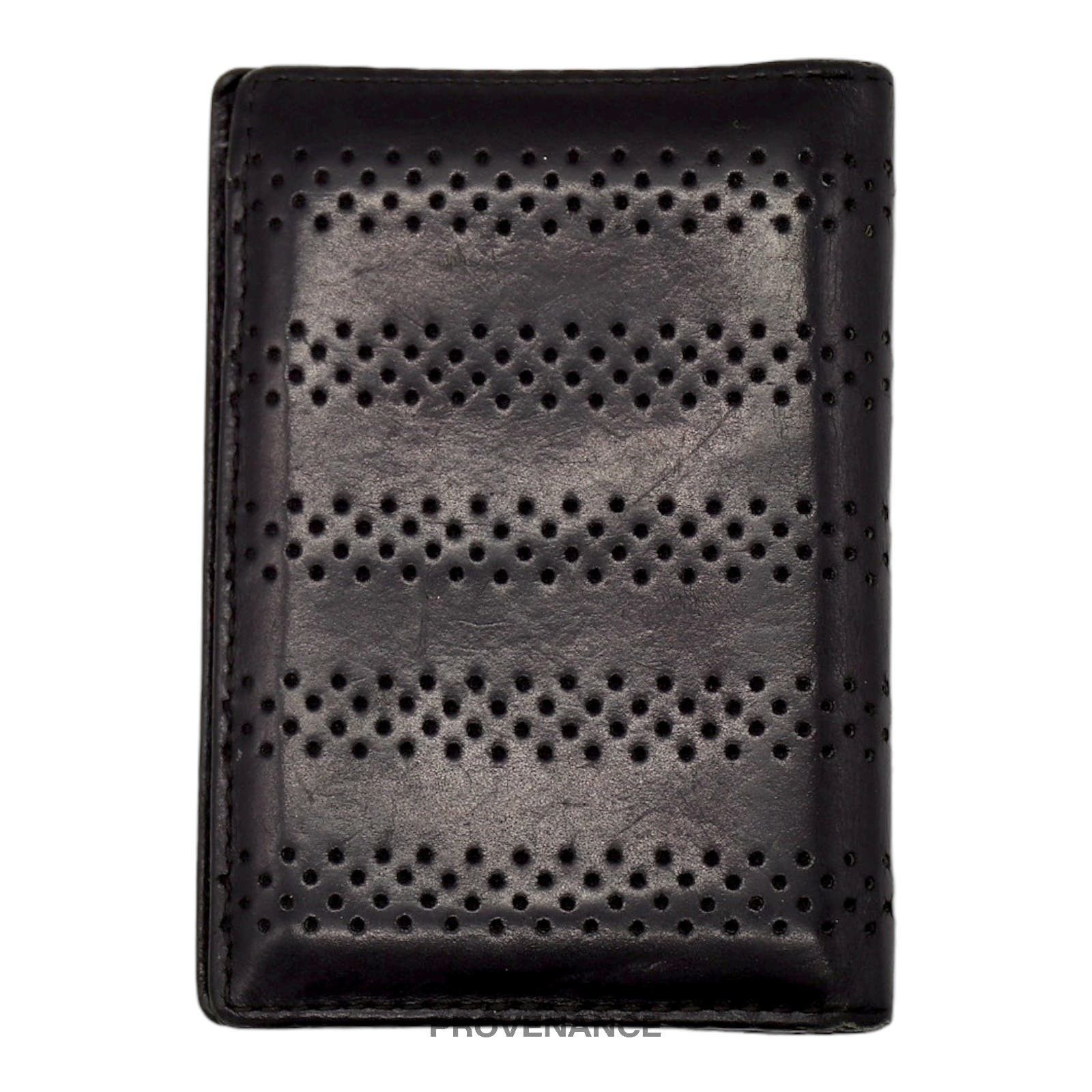 image of Dior Pocket Organizer Wallet - Perforated Black Leather, Men's