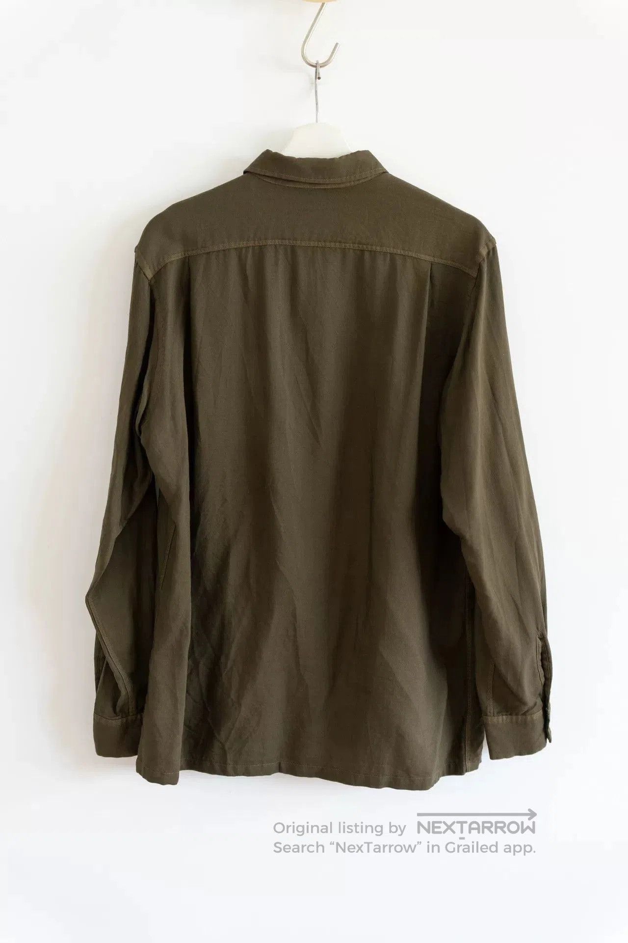 Y's for Men Yohji Yamamoto Olive Green Wool Shirt. Size US M / EU 48-50 / 2 - 2 Thumbnail