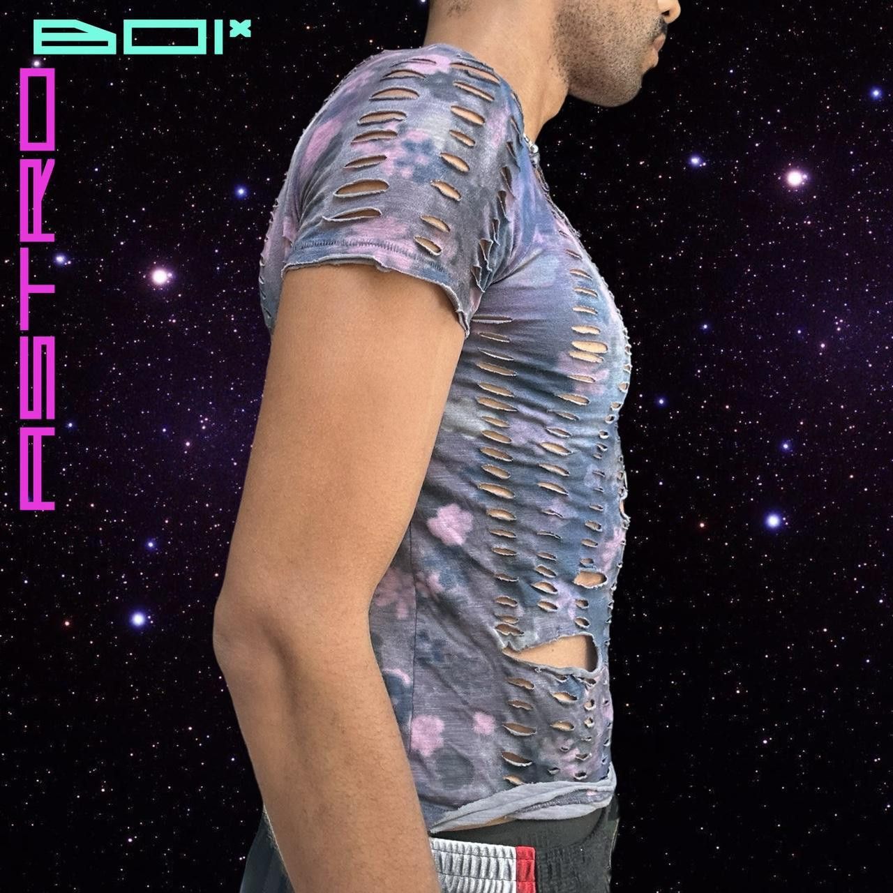 Other ASTROBOI* GREY PASTEL FLORAL PASTEL CUT OUT T-SHIRT _ XS Size US XS / EU 42 / 0 - 3 Thumbnail