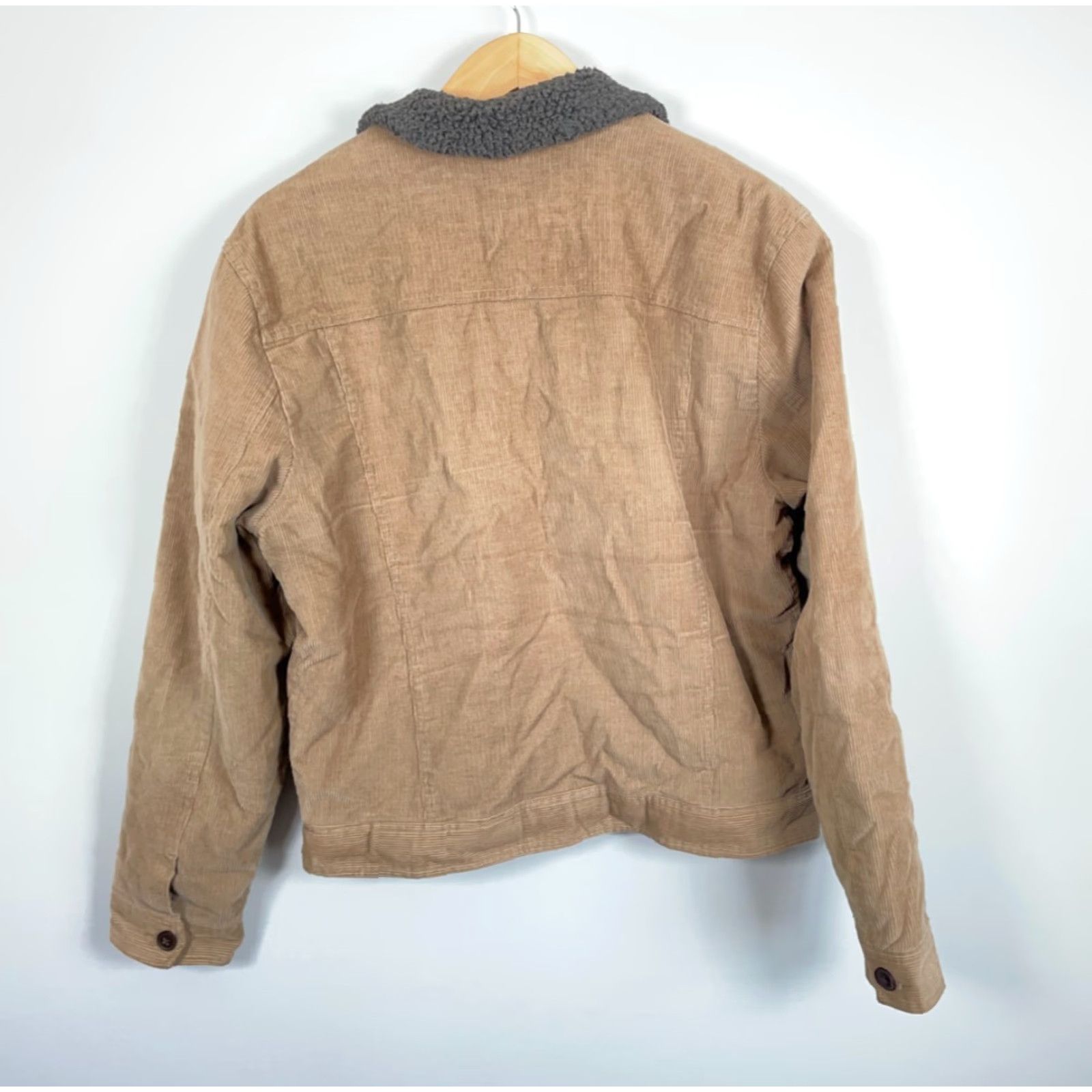 Express Express Jacket Adult Large Brown Sherpa Lined Corduroy Trucker Button Front Size US L / EU 52-54 / 3 - 2 Thumbnail