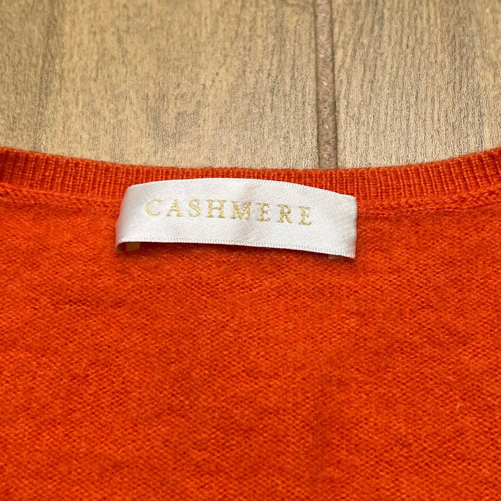 Other Cashmere 100% Orange Henley Sweater Women’s Medium Size M / US 6-8 / IT 42-44 - 2 Thumbnail