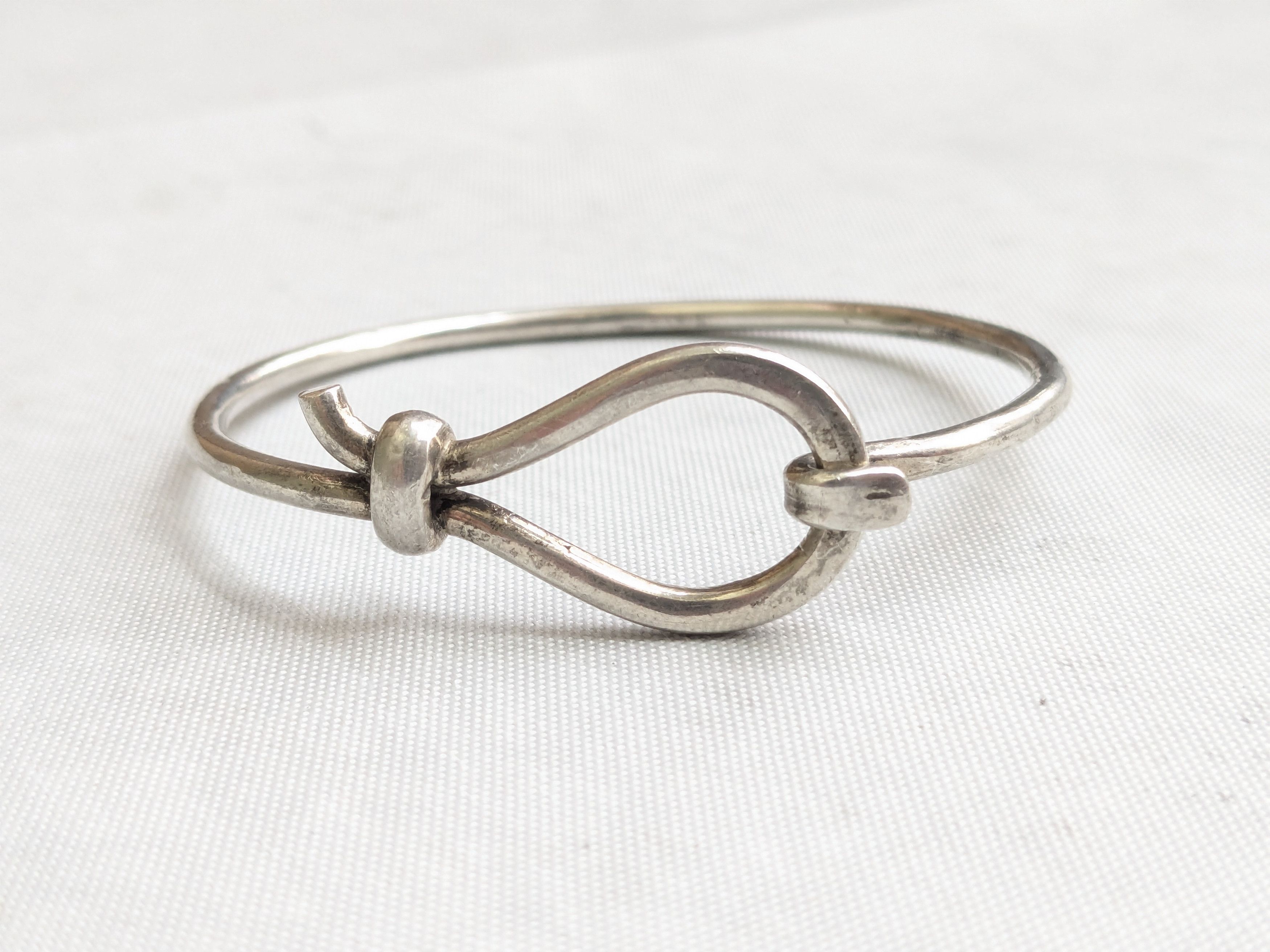 Jewelry Vintage Sterling Silver Bracelet Hook Wire Taxco Mexico 6.5" Size ONE SIZE - 3 Thumbnail