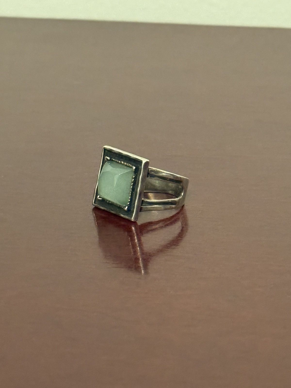Sterling Silver Vintage Sterling Silver Aqua Chalcedony Ring Size ONE SIZE - 1 Preview