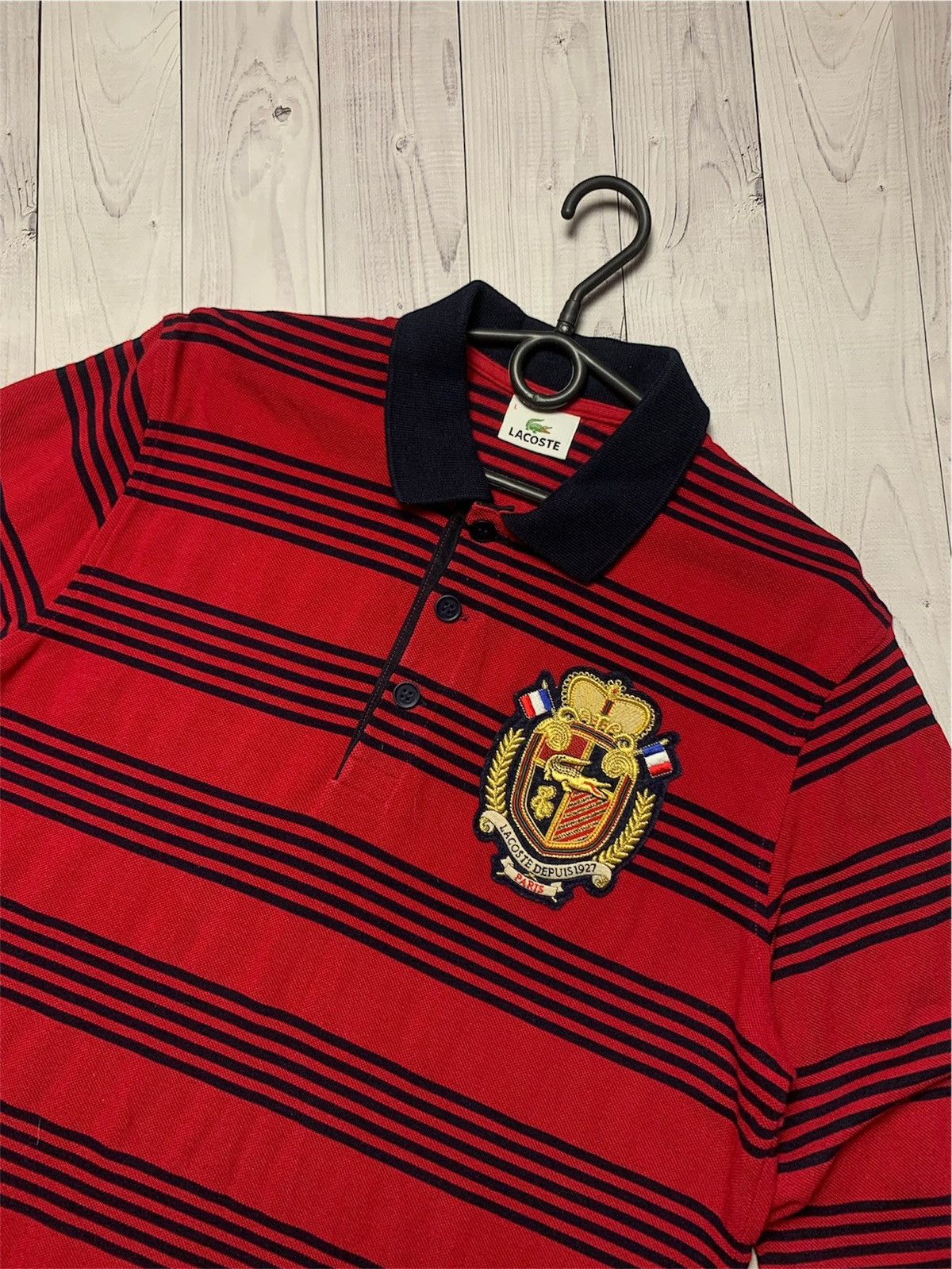 Lacoste × Vintage Lacoste rugby jersey striped vintage logo Size L Size US L / EU 52-54 / 3 - 2 Thumbnail