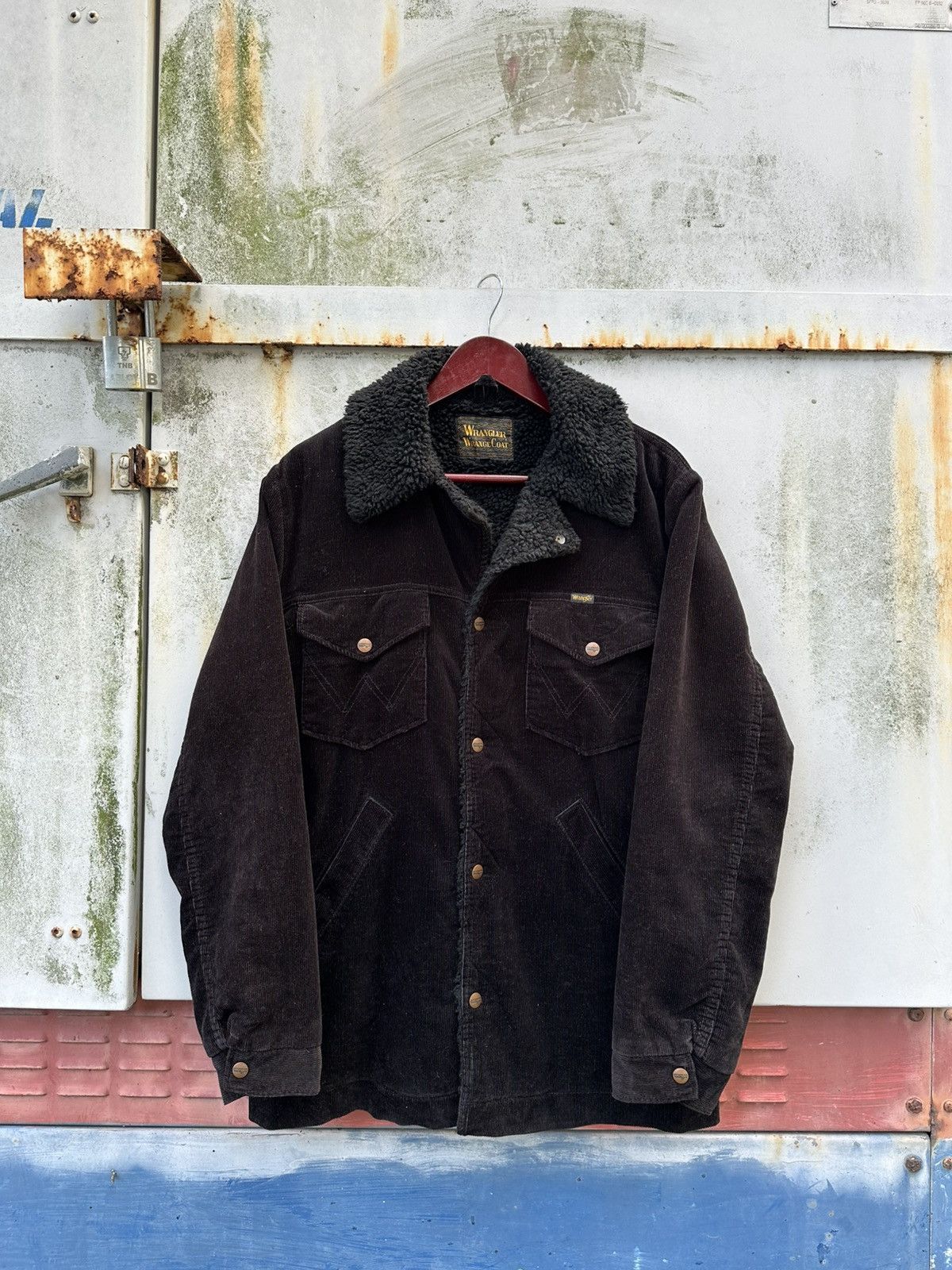 Wrangler 👹Wrangler Coat Fleece Lined Corduroy Long Jacket Size US L / EU 52-54 / 3 - 3 Thumbnail