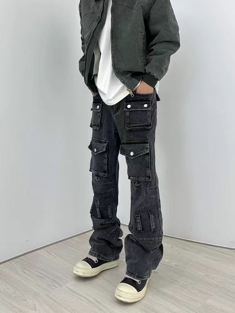 Japanese Brand × Jean Vintage Street Punk Hip Hop Multi-Pocket Workwear Jeans Size US 30 / EU 46 - 1 Thumbnail