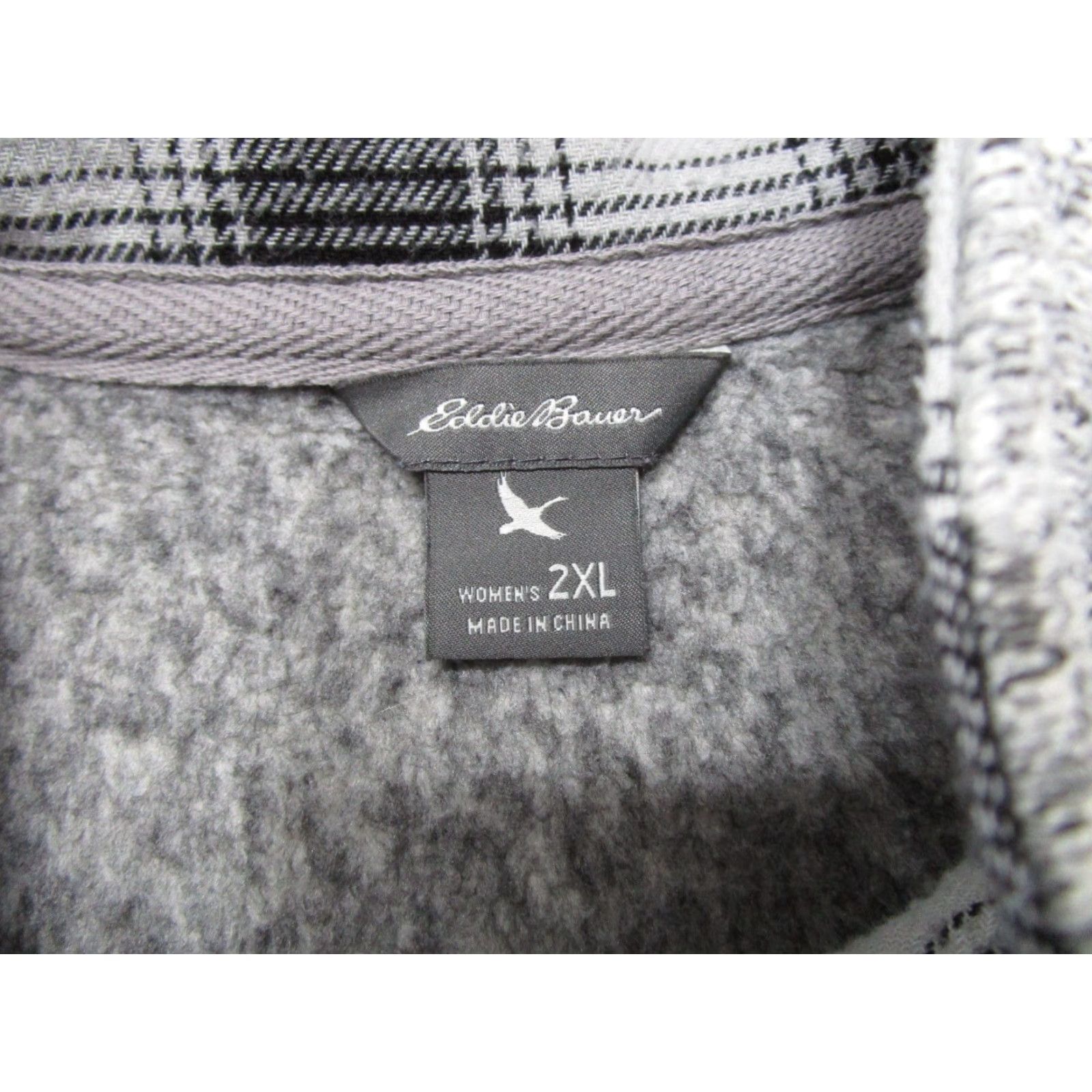 Eddie Bauer Eddie Bauer Full Zip Hooded Quilted Elbow Patch Sweater Fleece Jacket 2XL Gray 2XL Eddie Bauer Jacket Full Zip Hooded Fleece Casual Womens Size XXL / US 16-18 / IT 52-54 - 2 Thumbnail