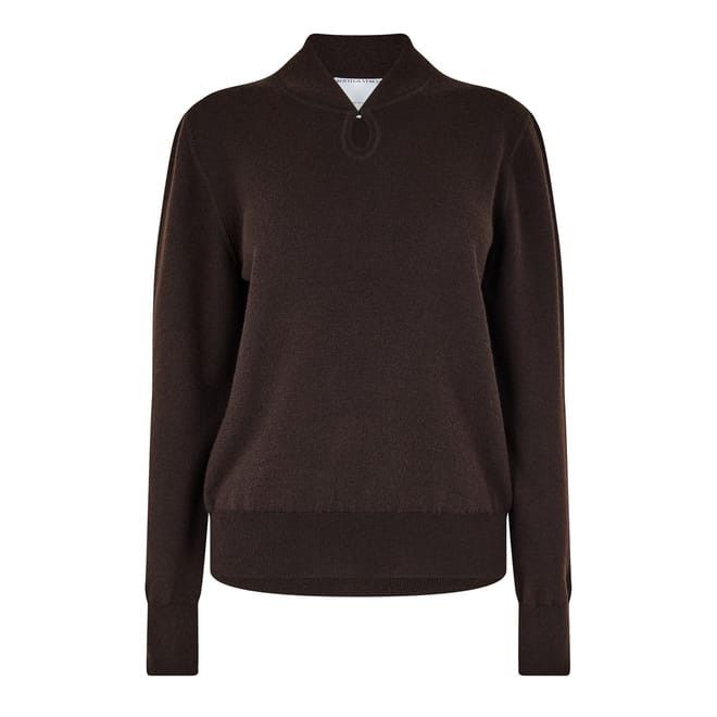 Bottega Veneta Bottega Veneta Notched Neck Regular Fit Sweater in Brown Size M / US 6-8 / IT 42-44 - 1 Thumbnail