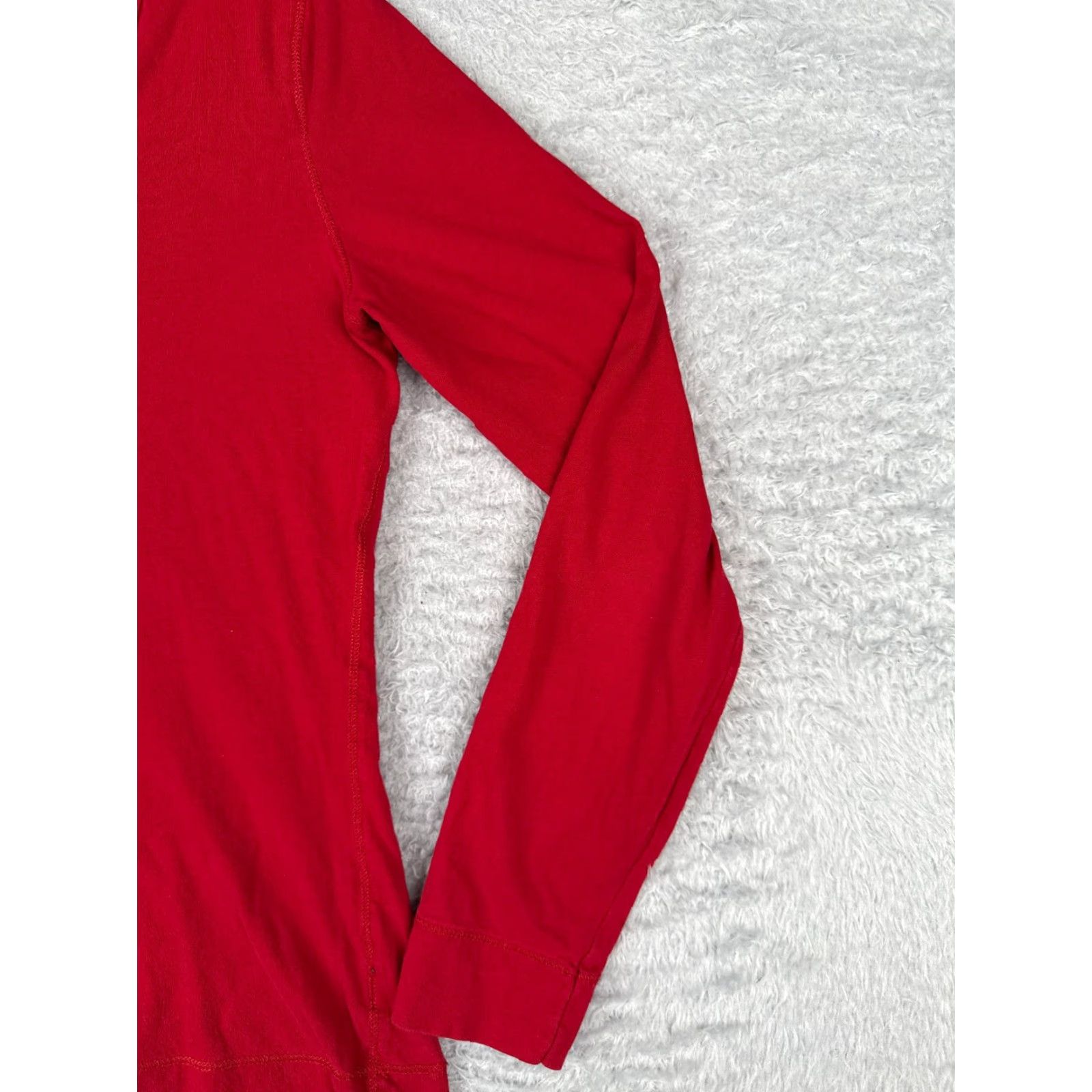 CO Lauren Jeans Co Shirt Women Small Red Long Sleeve Cotton V-Neck Size S / US 4 / IT 40 - 2 Thumbnail