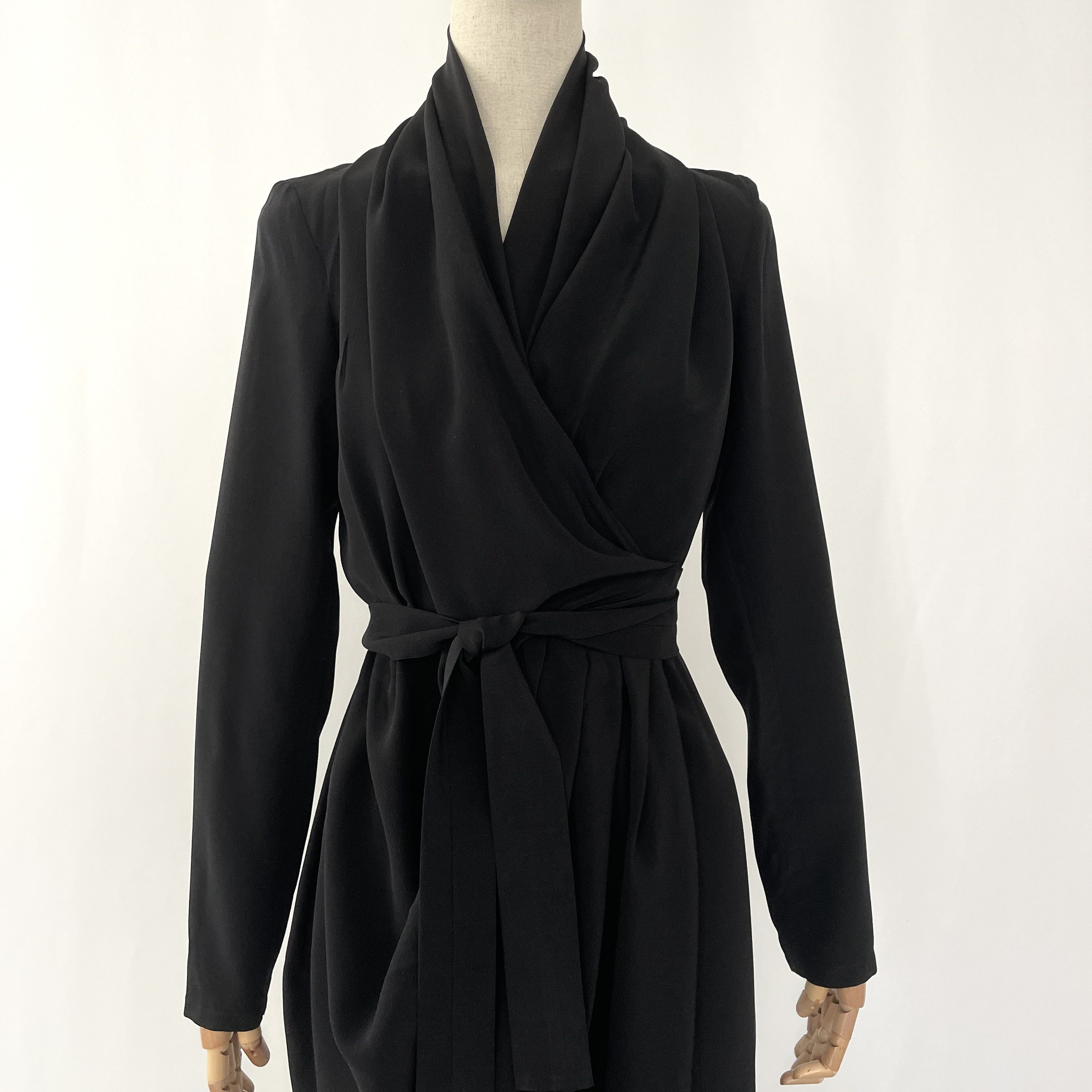 Rick Owens RICK OWENS Archive Sisyphus Black Wrap Silk Dress size 42 |  Grailed