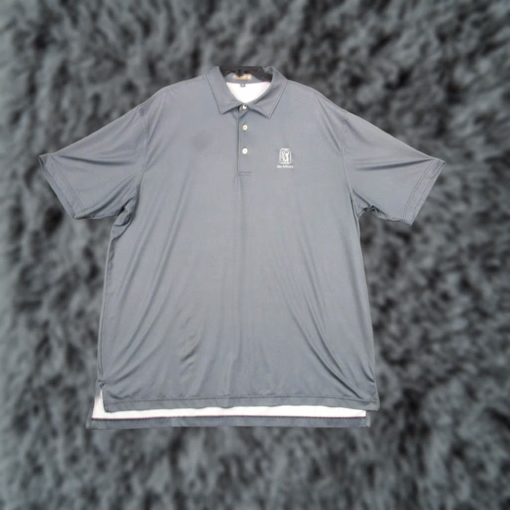 Peter Millar Peter Millar Polo Shirt Mens XL Gray Summer Comfort Golf TPC San Antonio Moisture Wicking Lightweight Stretch Short Sleeve Casual Shirt Size US XL / EU 56 / 4 - 1 Thumbnail