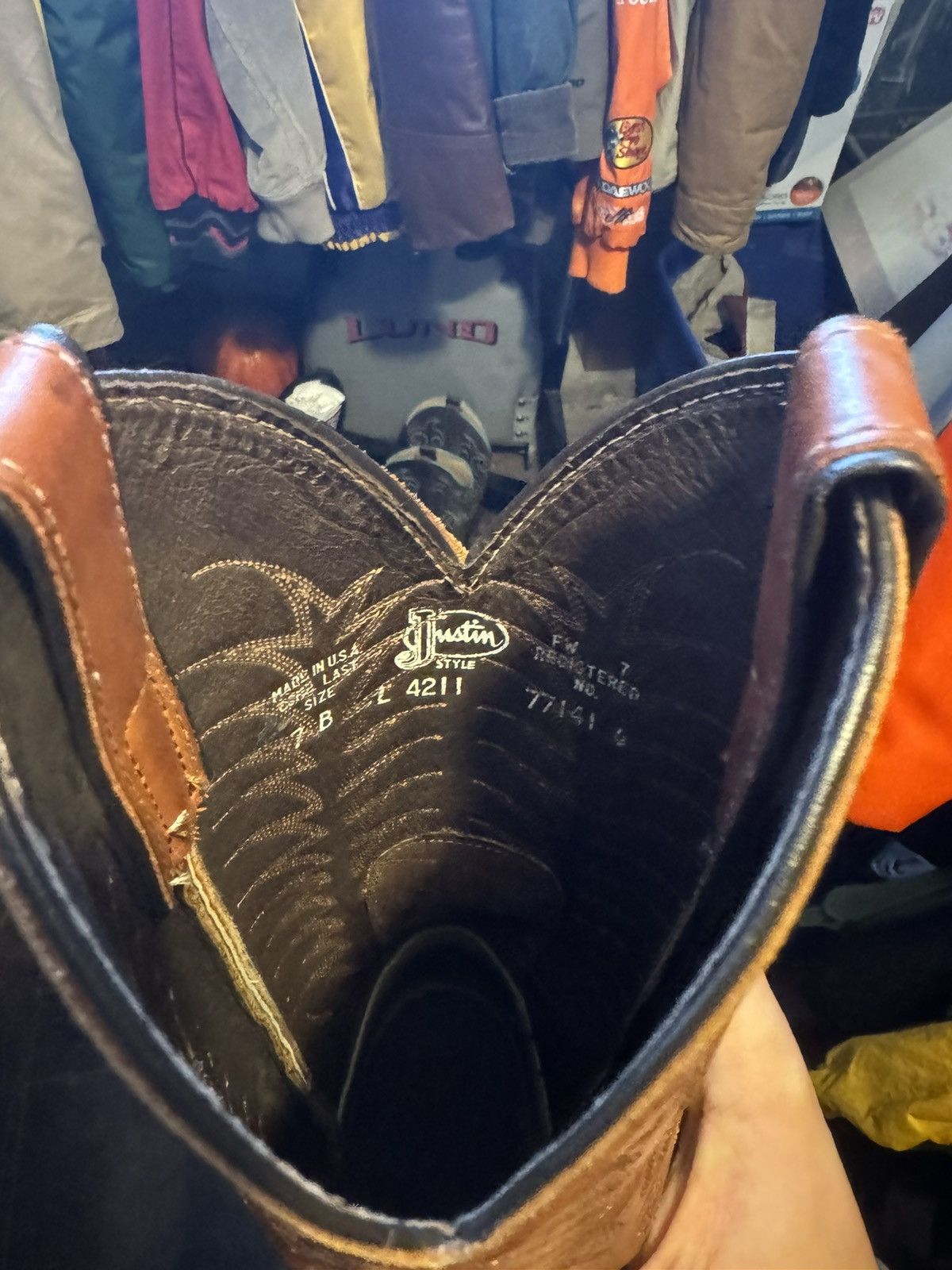 Vintage Justin Cowboy Boots Sz 7 B