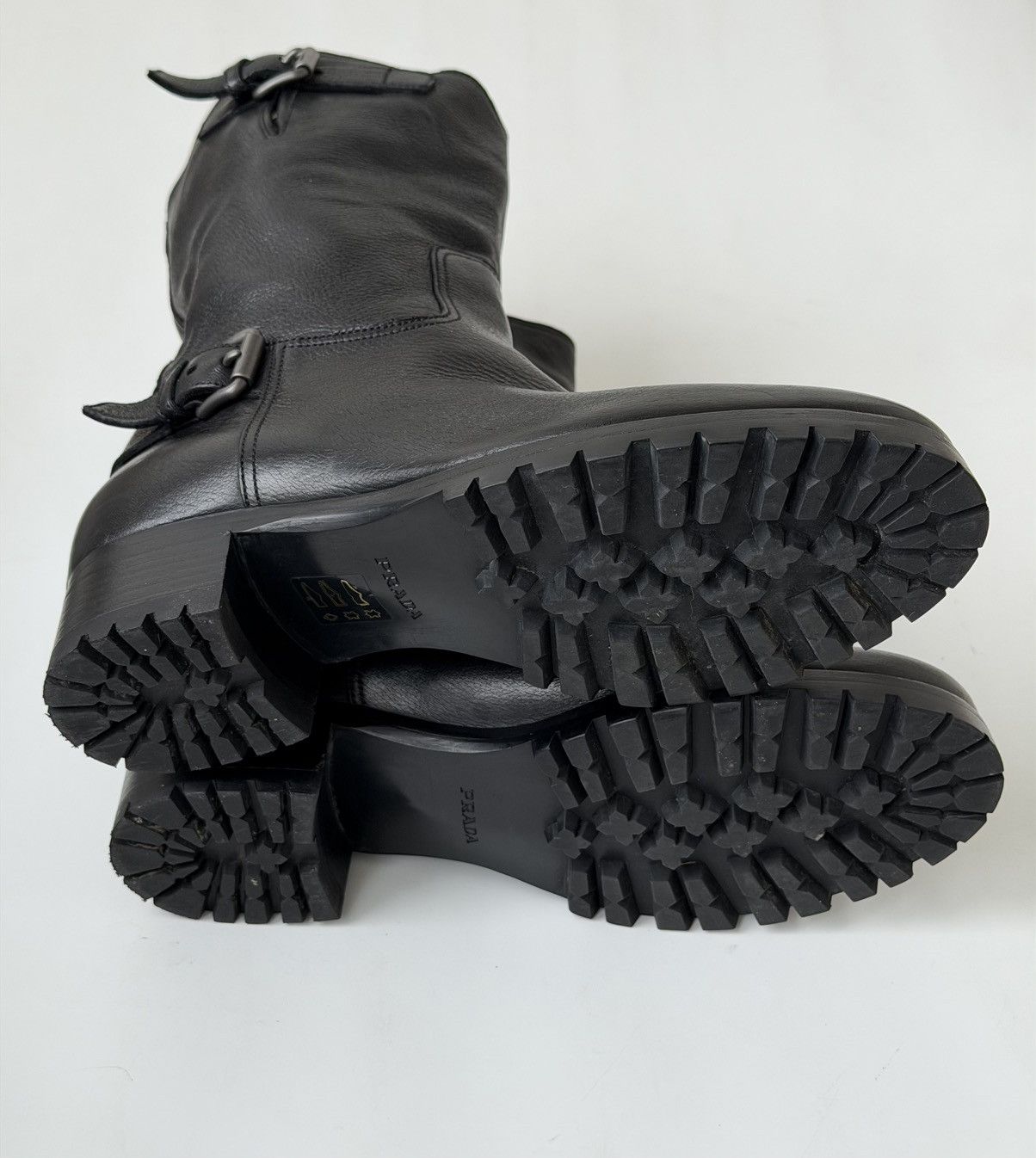 Prada PRADA FW 2014 Biker Buckle Leather Boots miu miu runway logo Size US 9 / IT 39 - 14 Thumbnail