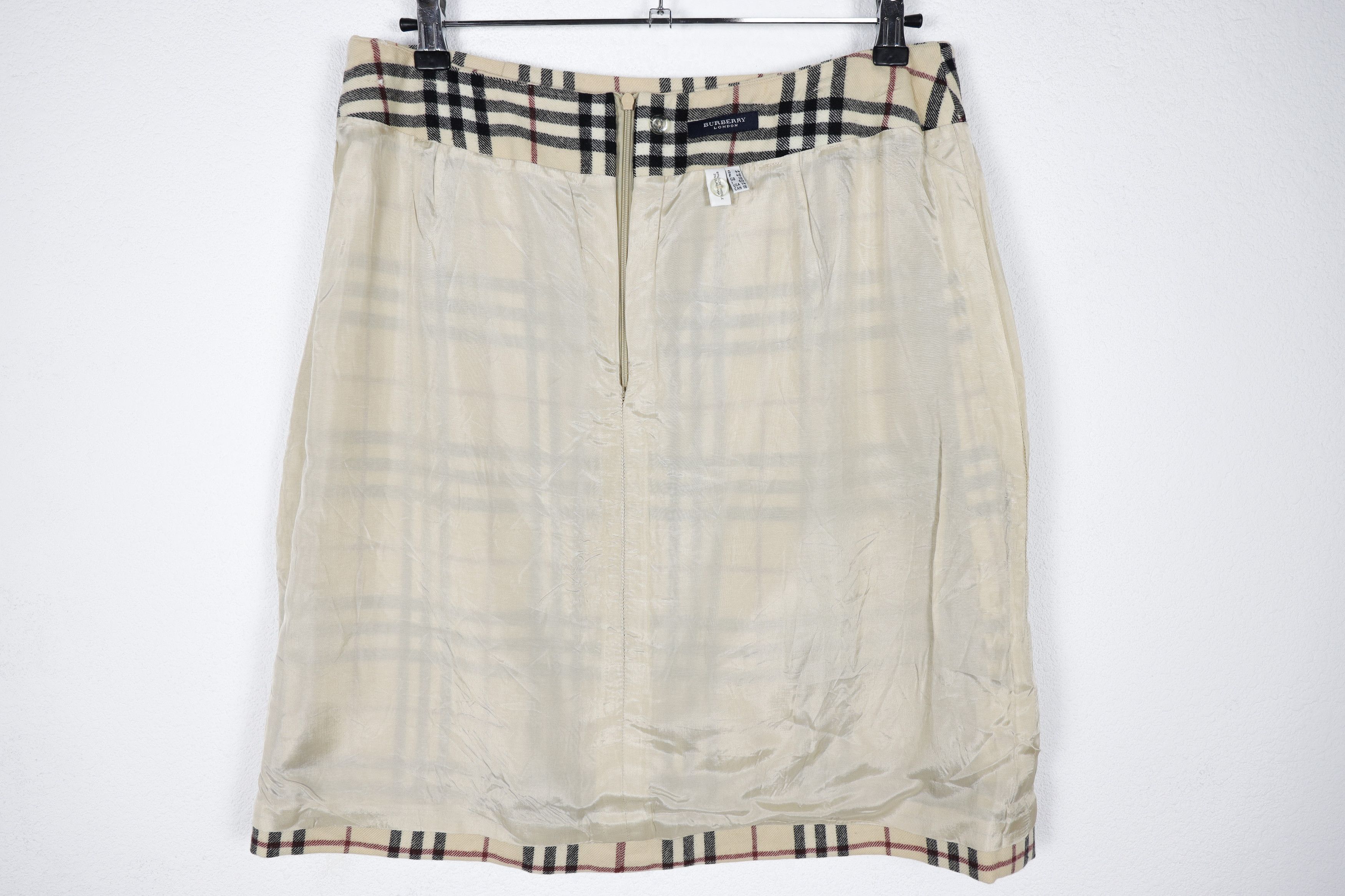 Burberry × Burberry Prorsum Vintage Burberry Beige Check Wool Skirt 90s Size 36" / US 14 / IT 50 - 9 Thumbnail