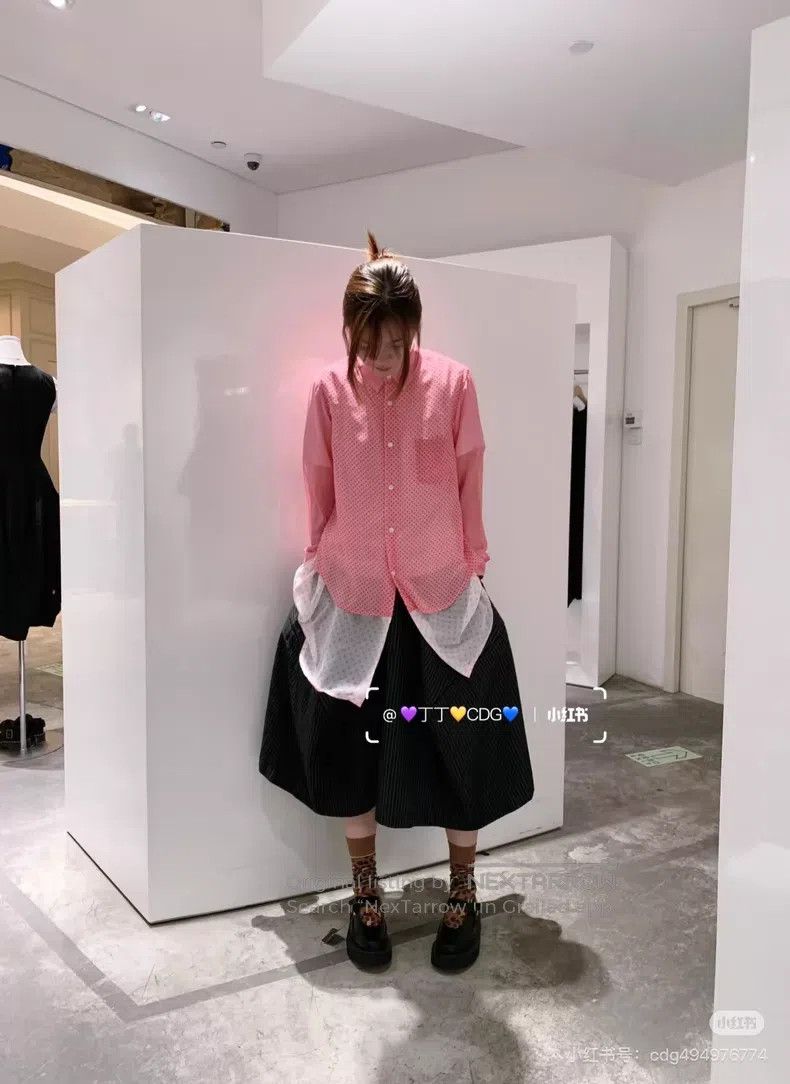 Comme des Garcons Comme Des Garcons Pink Polka Dot Fake Two-Piece Shirt Size M / US 6-8 / IT 42-44 - 8 Thumbnail
