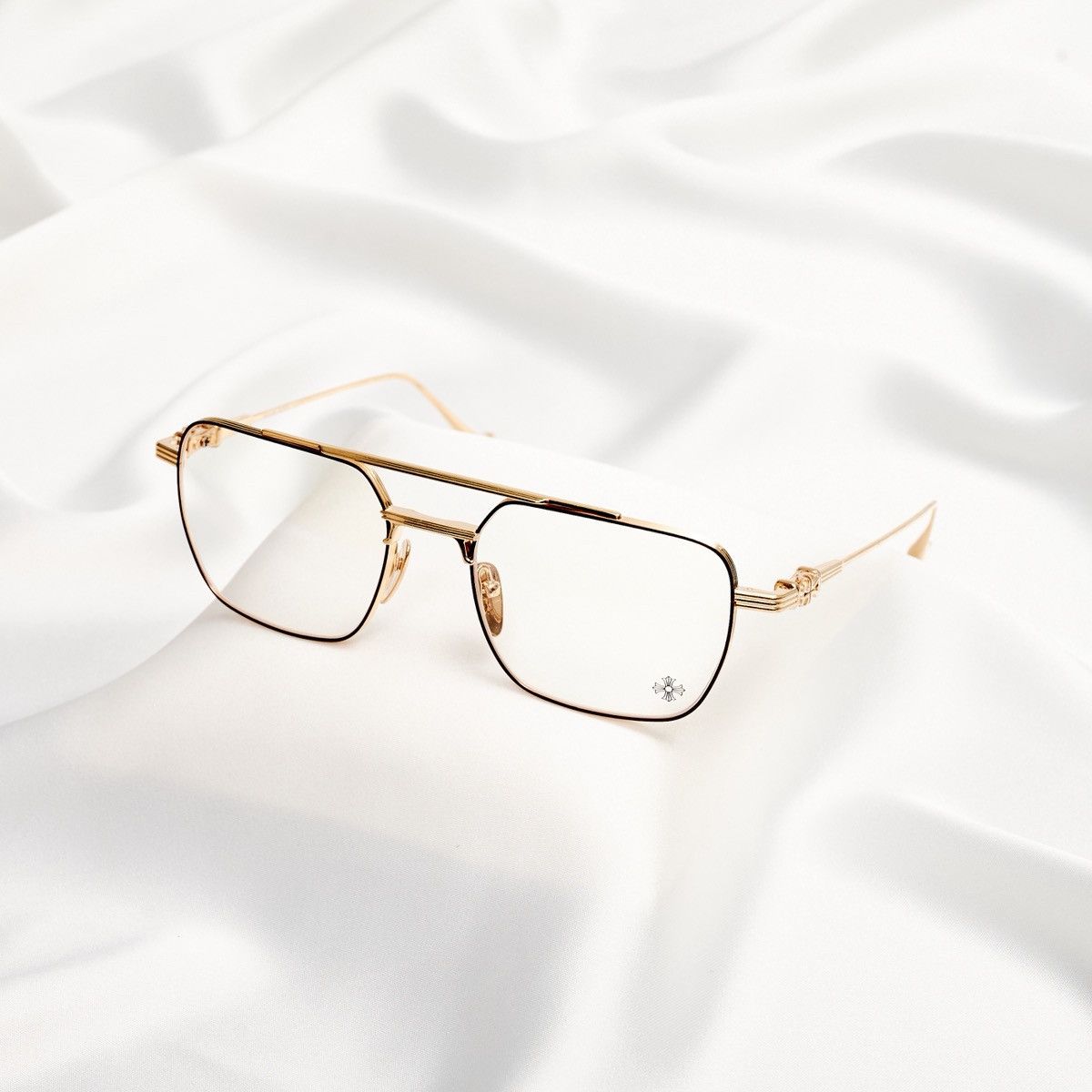 CHROME HEARTS MAGNUM II BORDELLO GOLD PLATED GLASSES