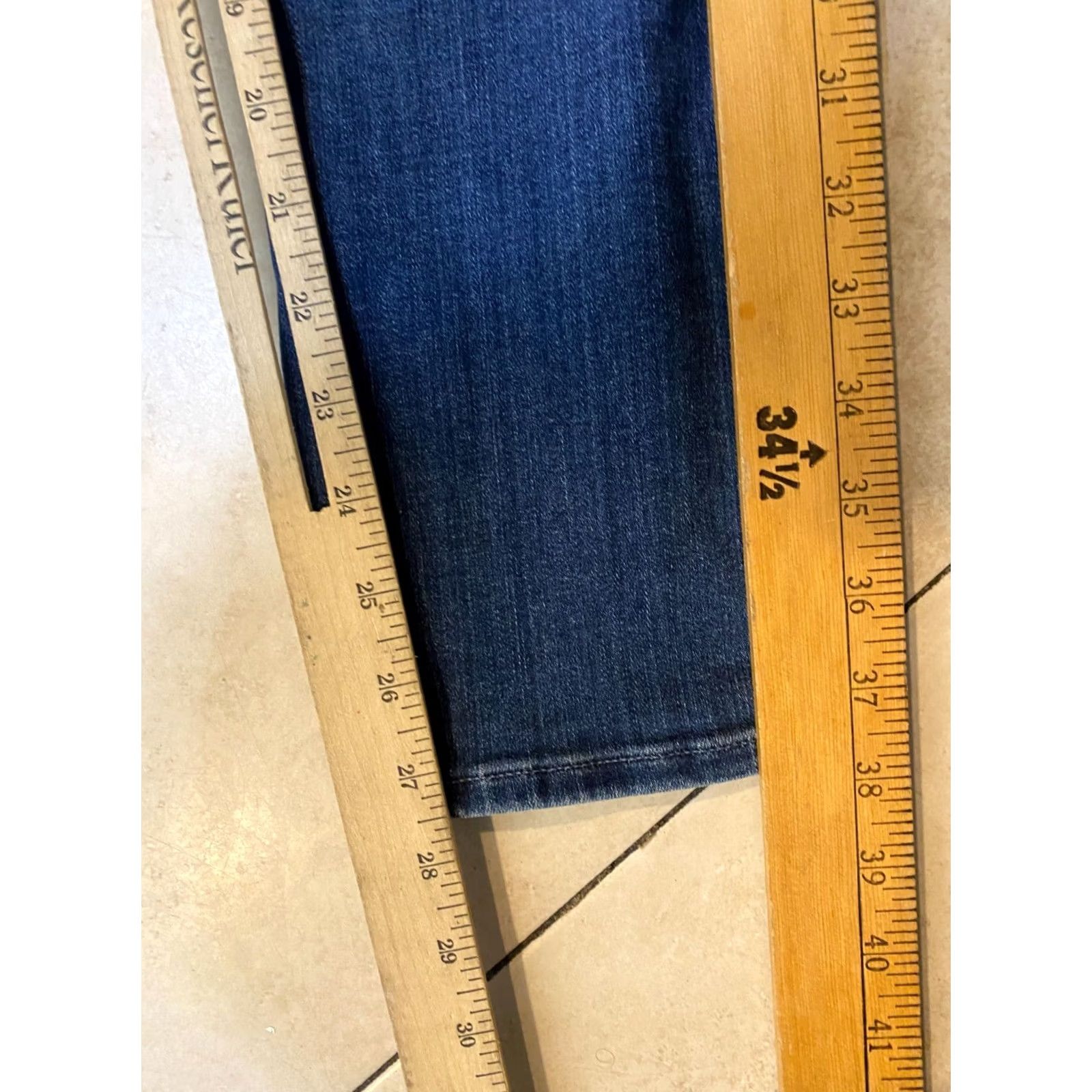 Vintage AG Adriano Goldschmied Mari High Rise Crop Straight Jeans Size 24 Blue Denim 27in Inseam Women Regular Jeans B93 Size 42" / US 20 - 7 Thumbnail