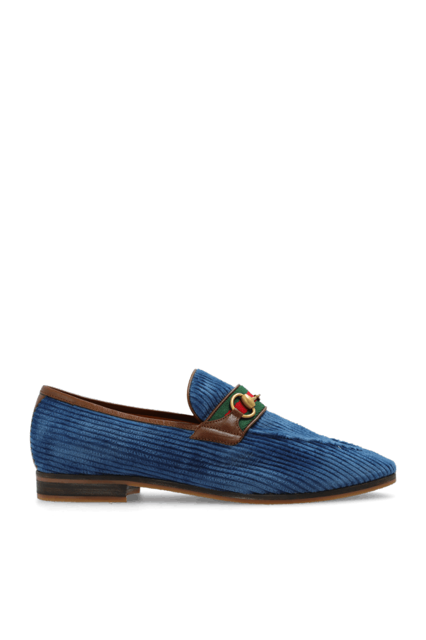 Corduroy Loafer with Horsebit in blue