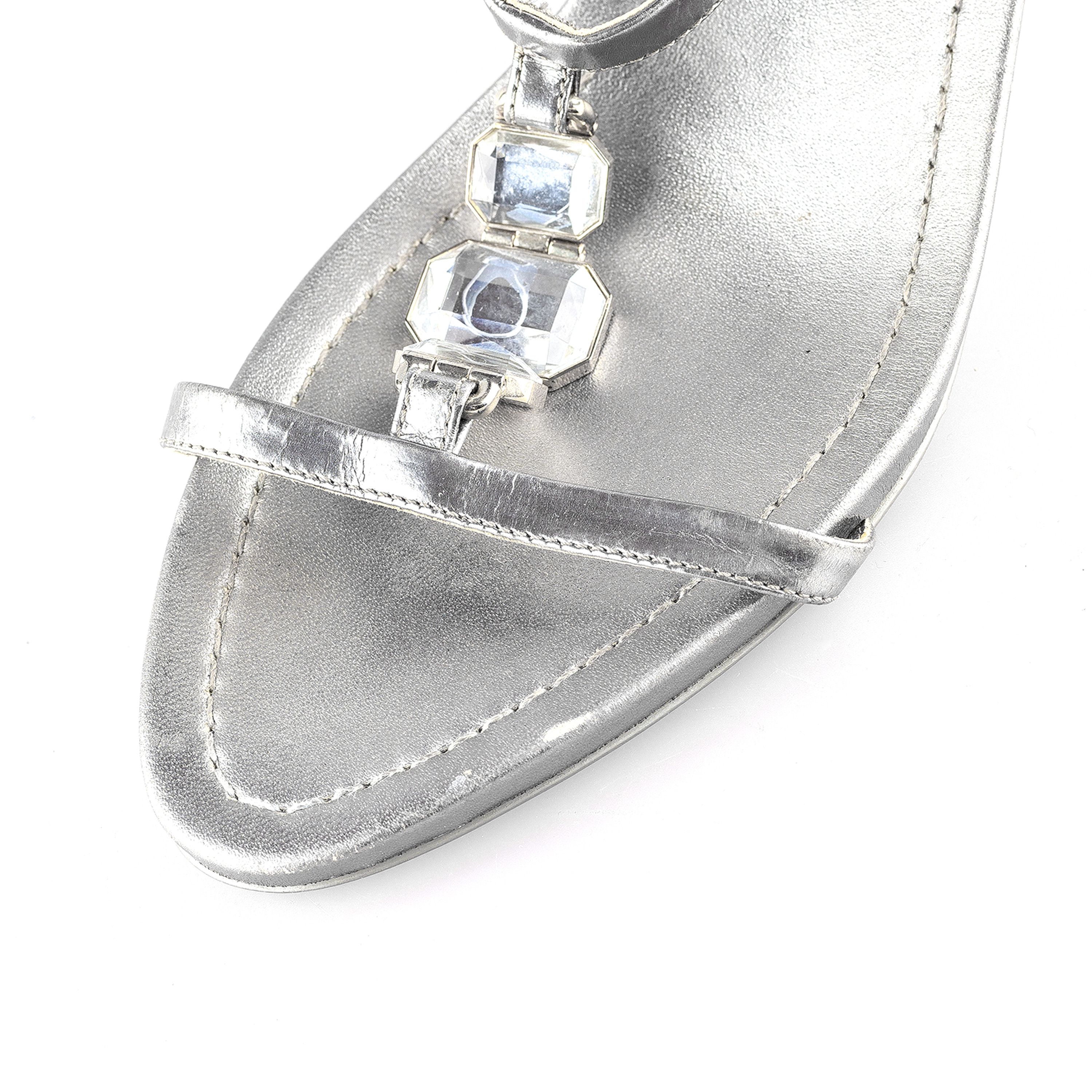 Prada Prada Vintage Silver Sandals (38,5 EU) Size US 8.5 / IT 38.5 - 2 Thumbnail